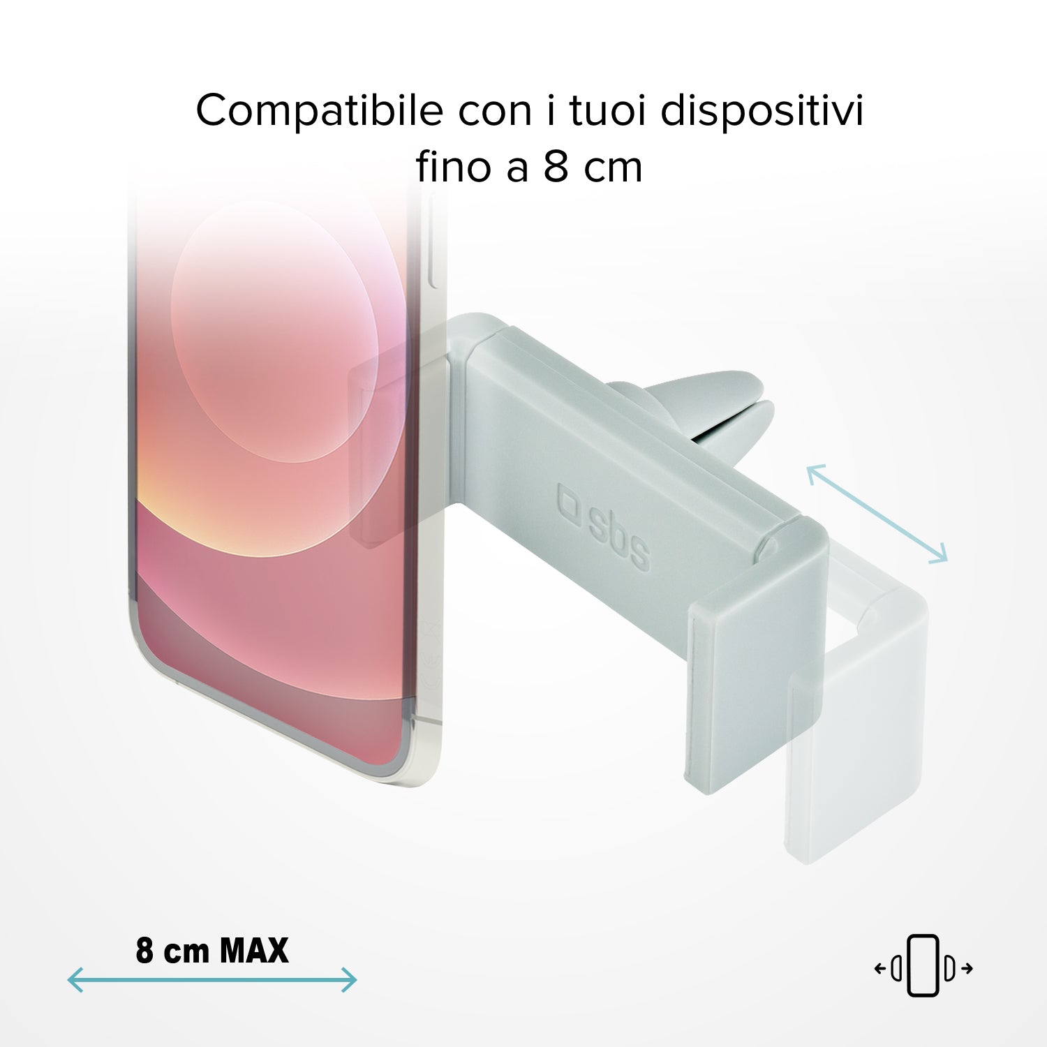 Support de voiture pour smartphones jusqu'à 80 mm