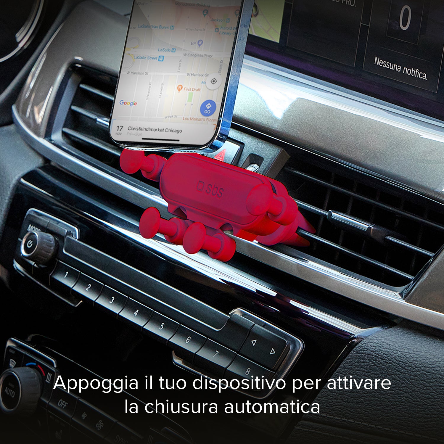 Soporte de coche con cierre automático de gravedad