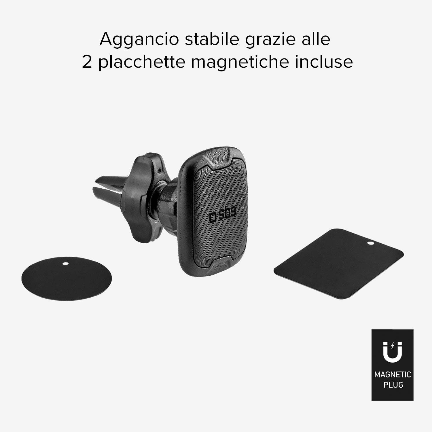 Nevada - Supporto auto magnetico per telefono con fissaggio a clip