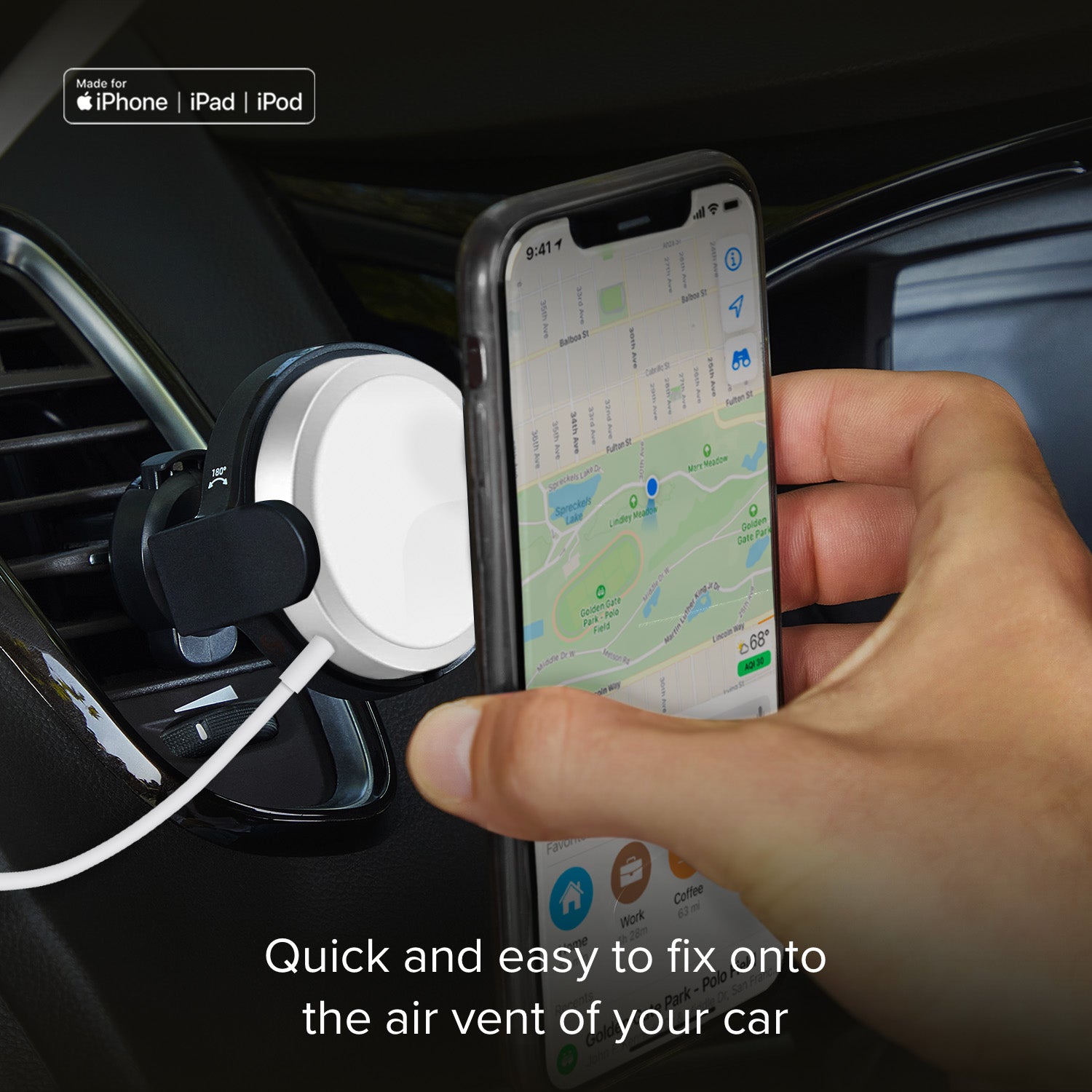 Support de voiture compatible avec chargeur Magsafe
