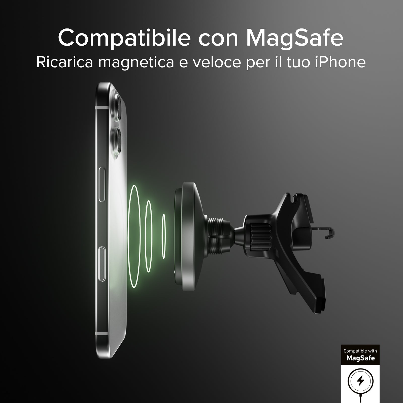 Magnetische Halterung für die Lüftungsöffnung, kompatibel mit der MagSafe-Aufladung