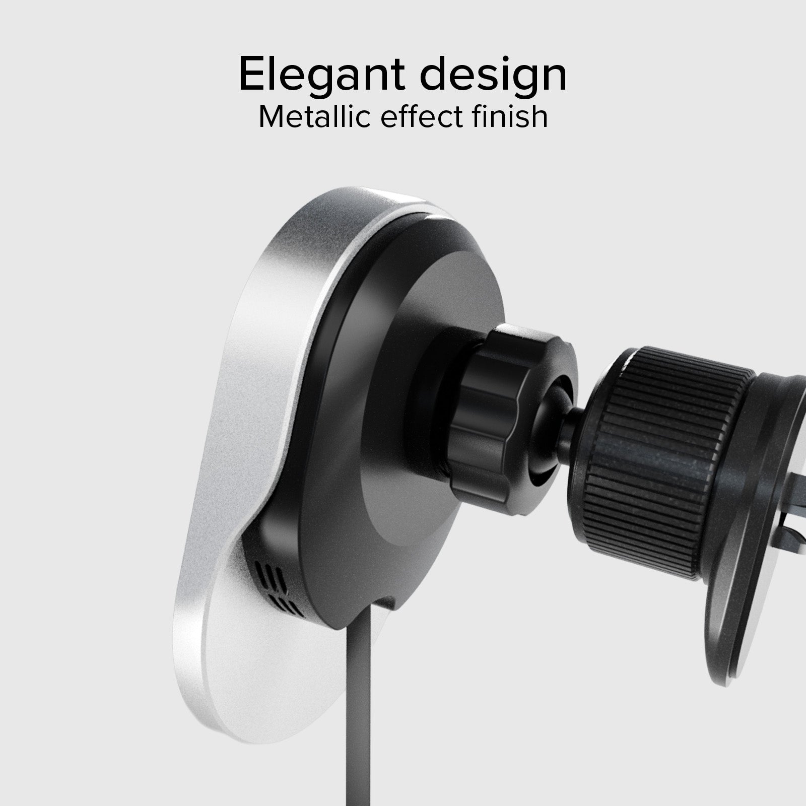 Support voiture avec câble rétractable et recharge sans fil compatible MagSafe