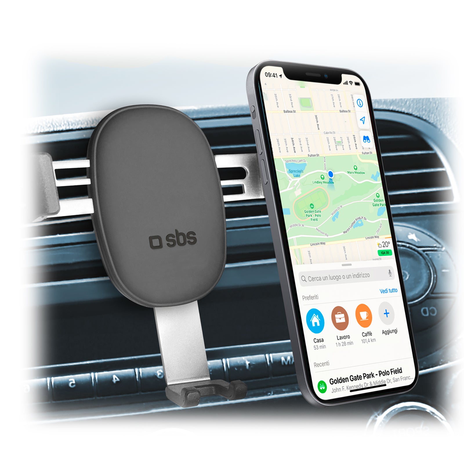 Support pour voiture Gravity avec clip pour grille d'aération