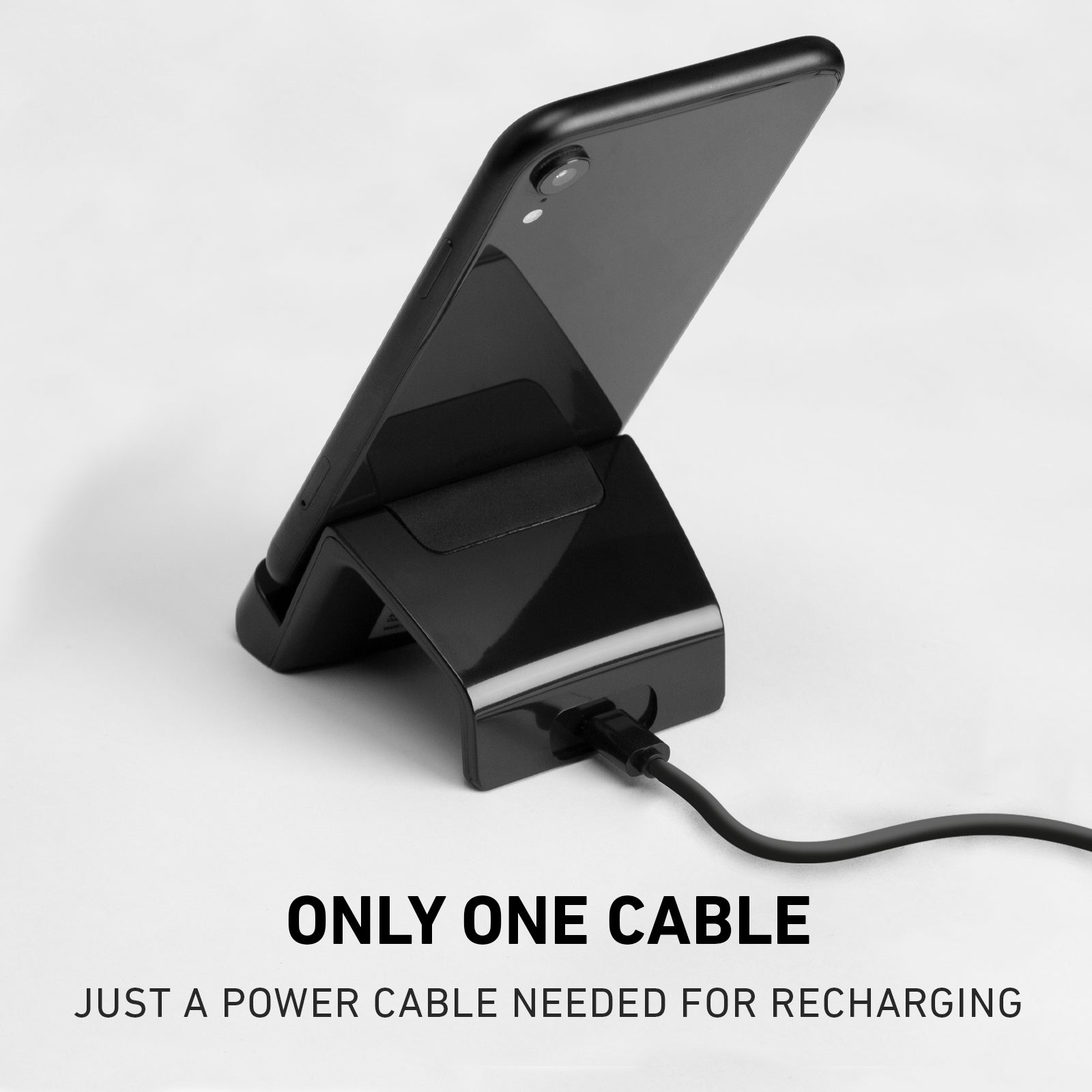 Soporte de mesa con función de recarga para iPhone con conector Lightning