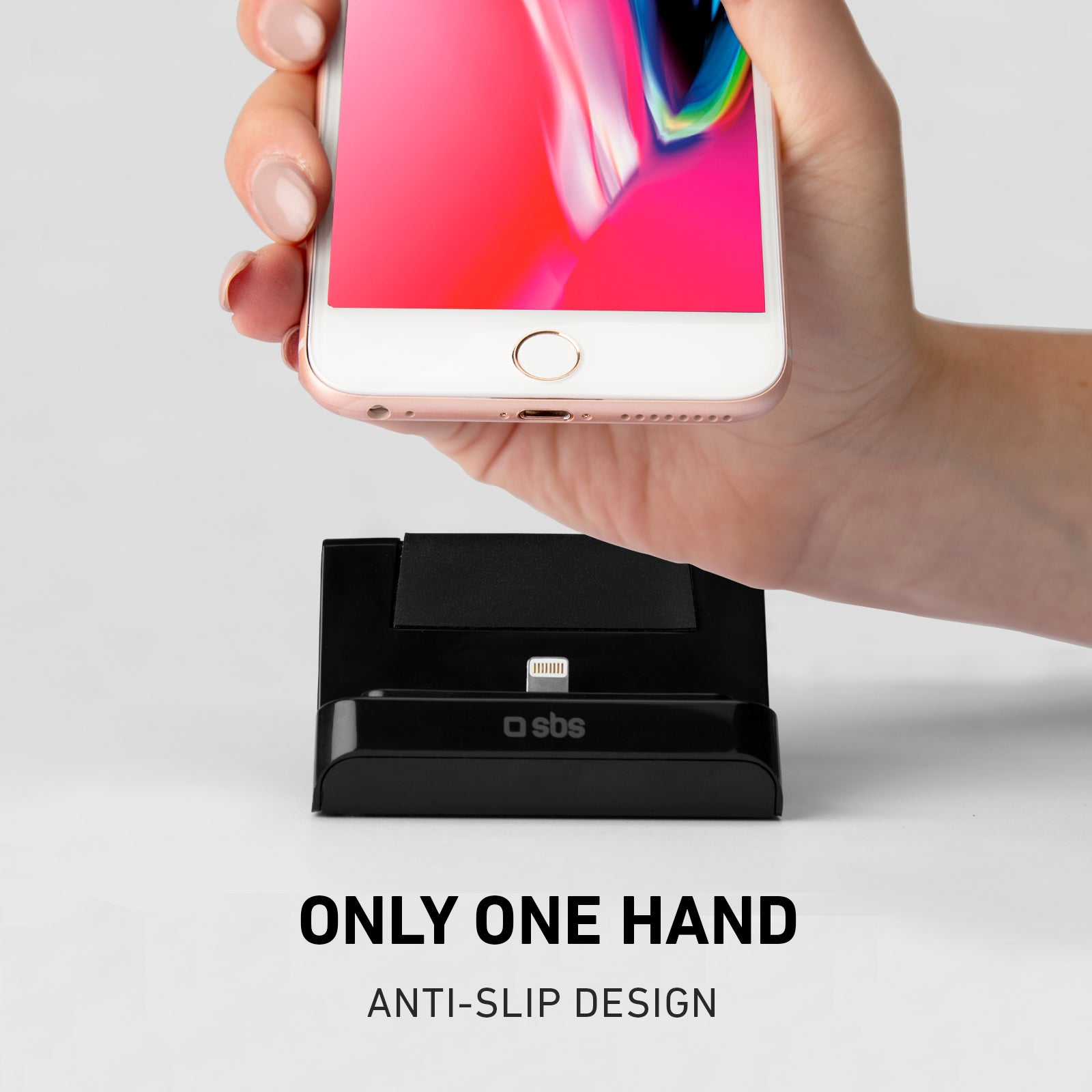 Support de table avec fonction de recharge pour iPhone avec connecteur Lightning