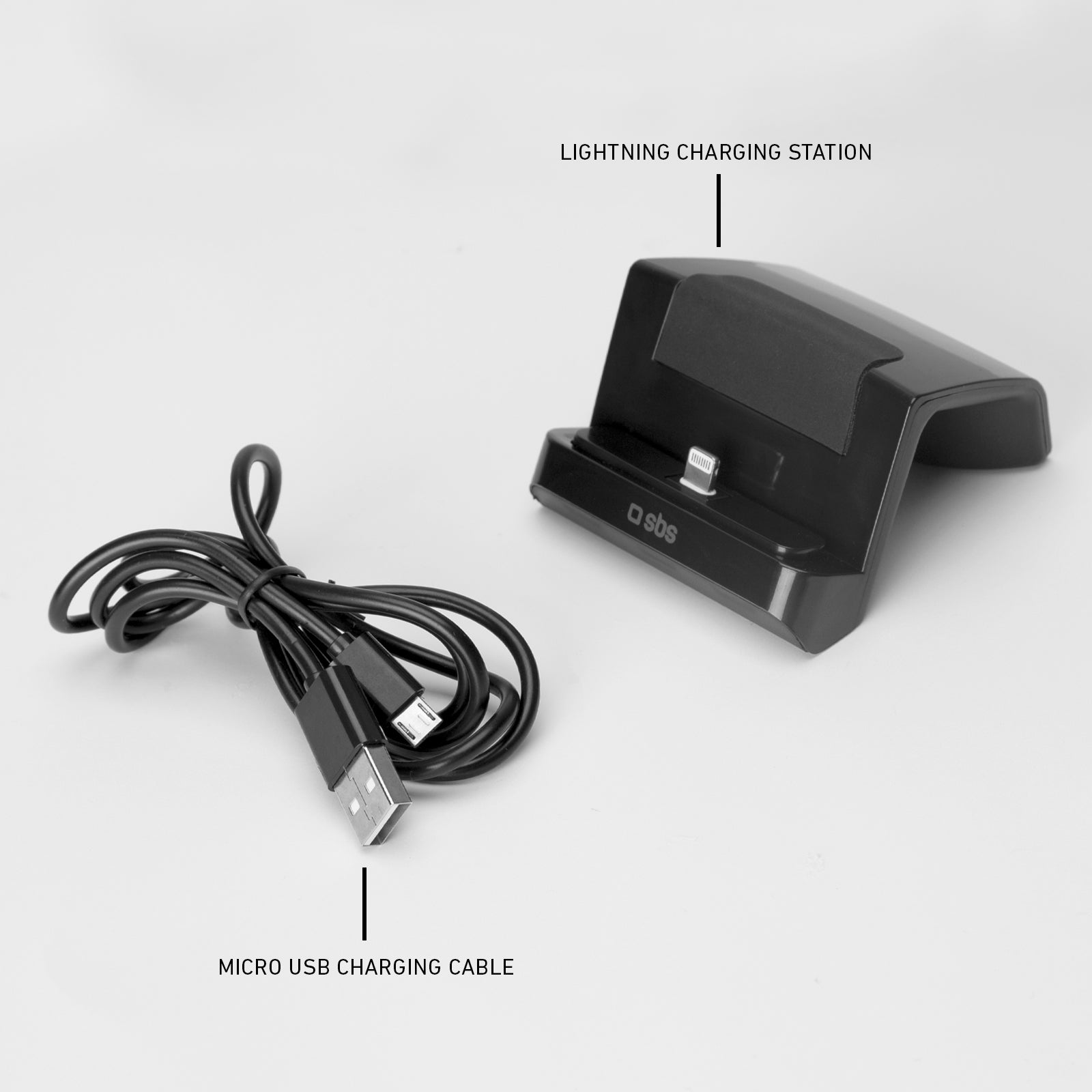 Soporte de mesa con función de recarga para iPhone con conector Lightning