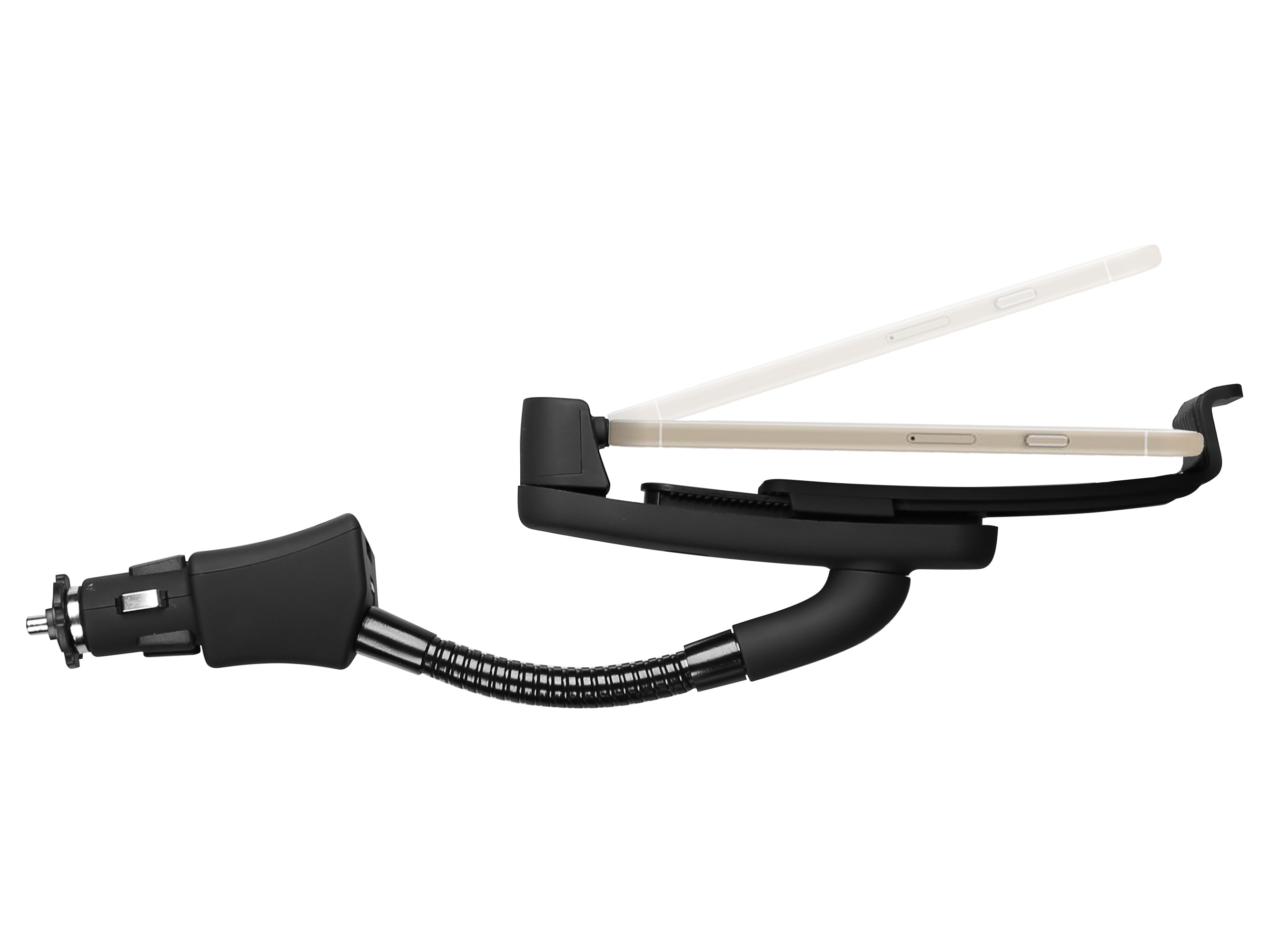 Support automobile avec connecteur lightning et port USB pour iPhone jusqu'à 5,5 po