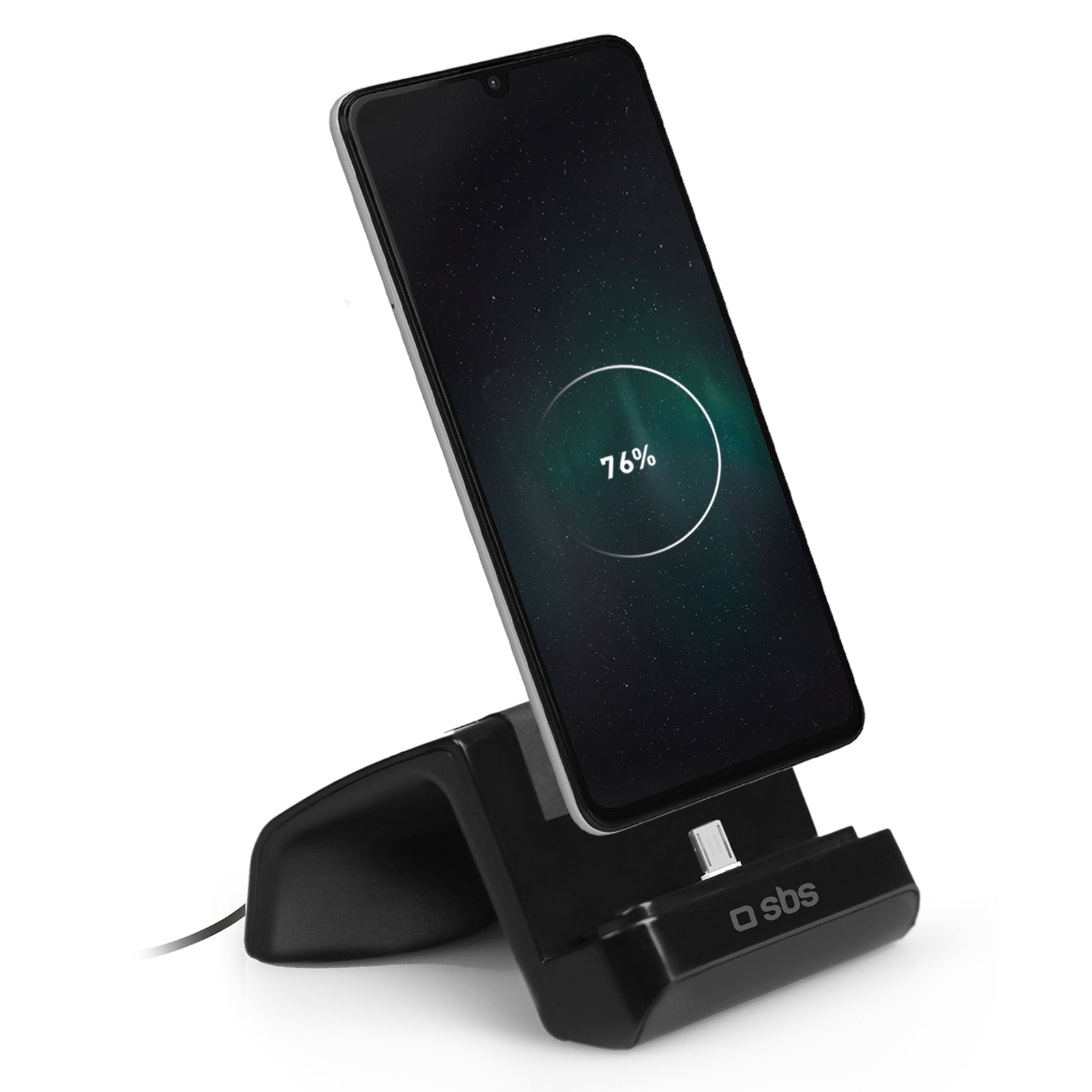 Support de table avec fonction de recharge pour smartphones avec connecteur Micro-USB