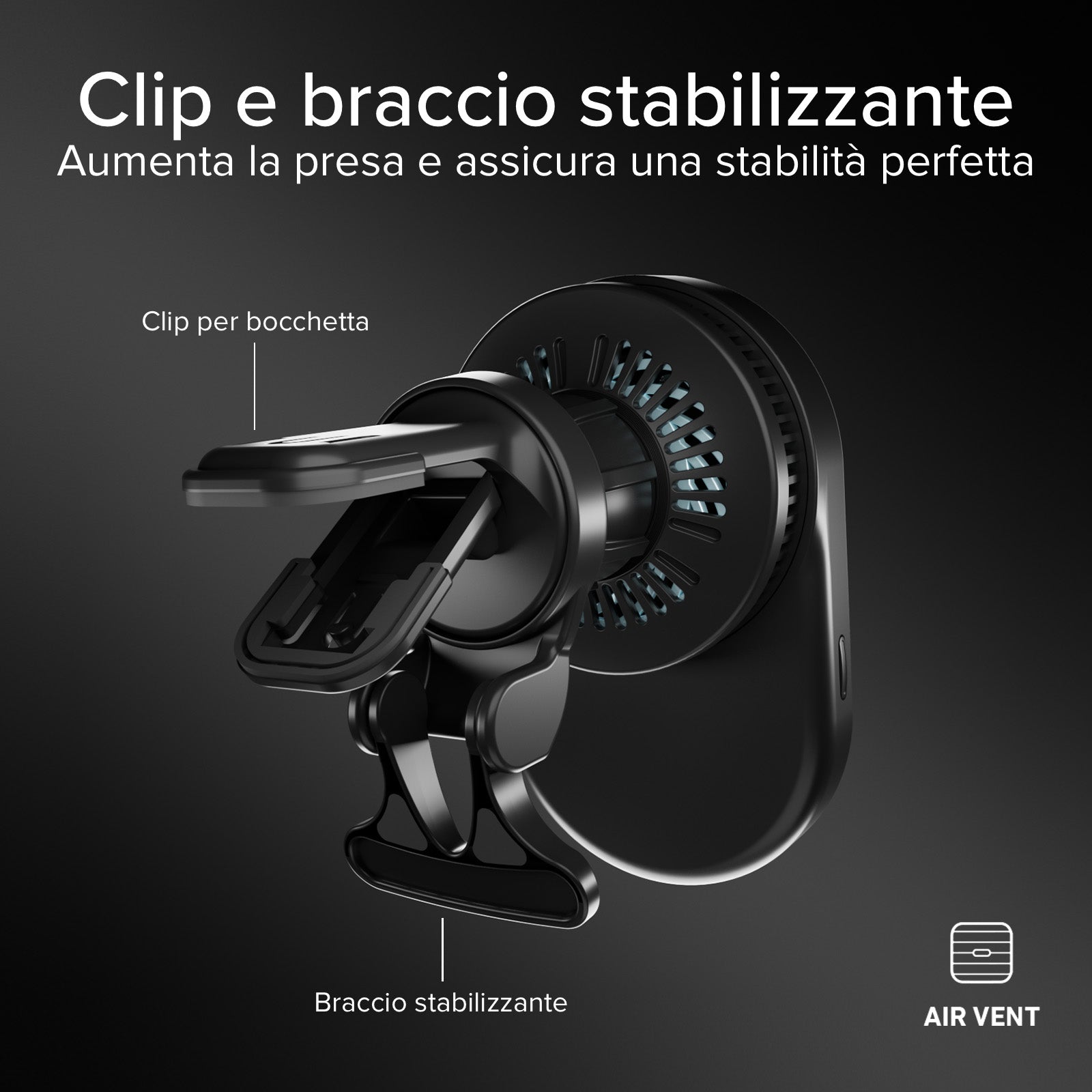 Car Mount with 25 W Qi2.2 Magnetic Charging