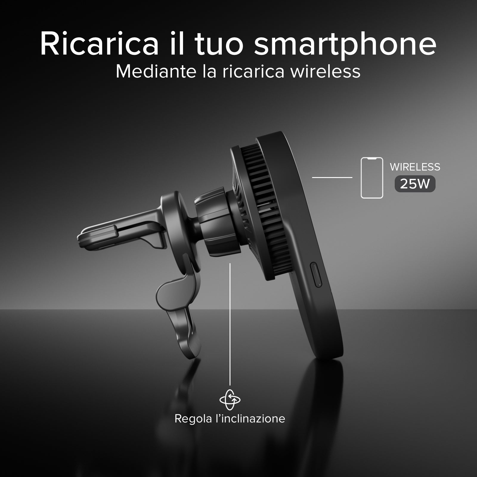 Autohalterung mit magnetischem Qi2.2-25-W-Wireless-Laden