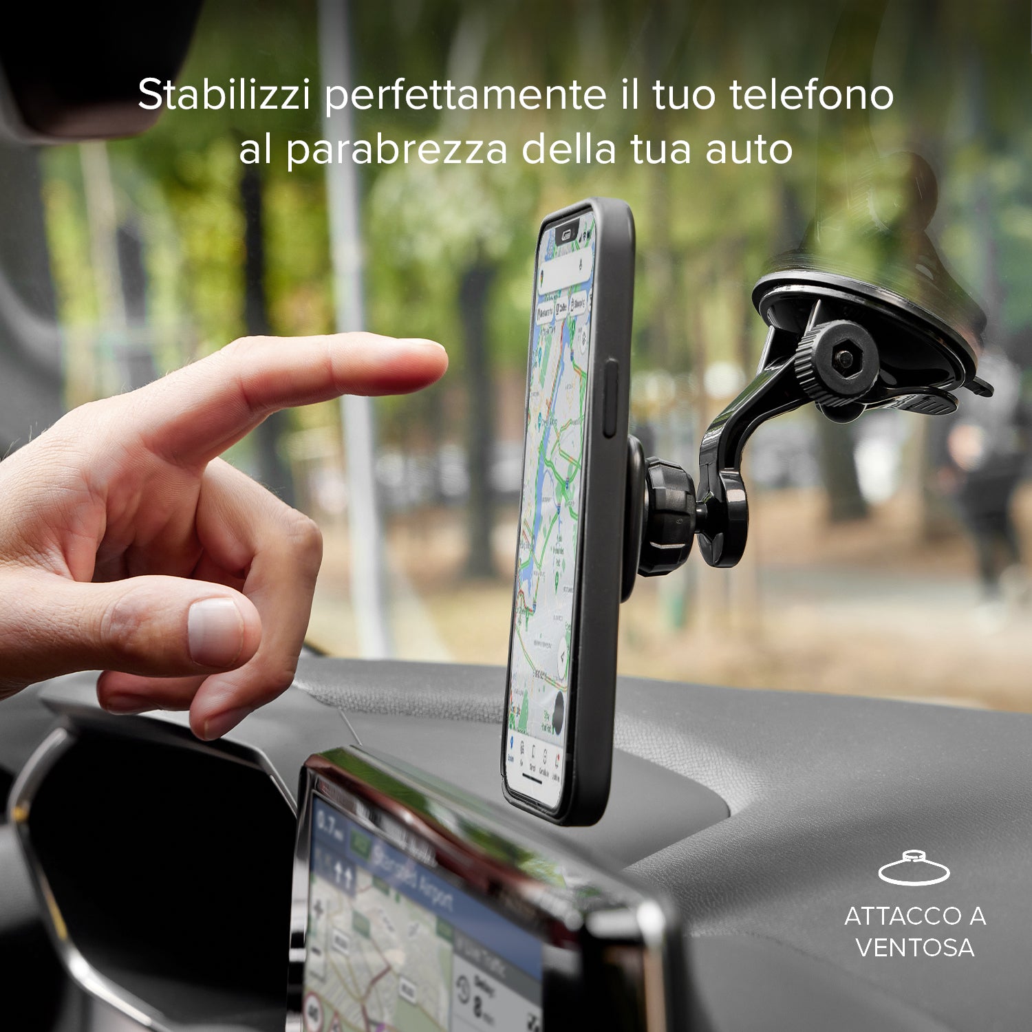 Arizona - Supporto auto magnetico per telefono con fissaggio a ventosa