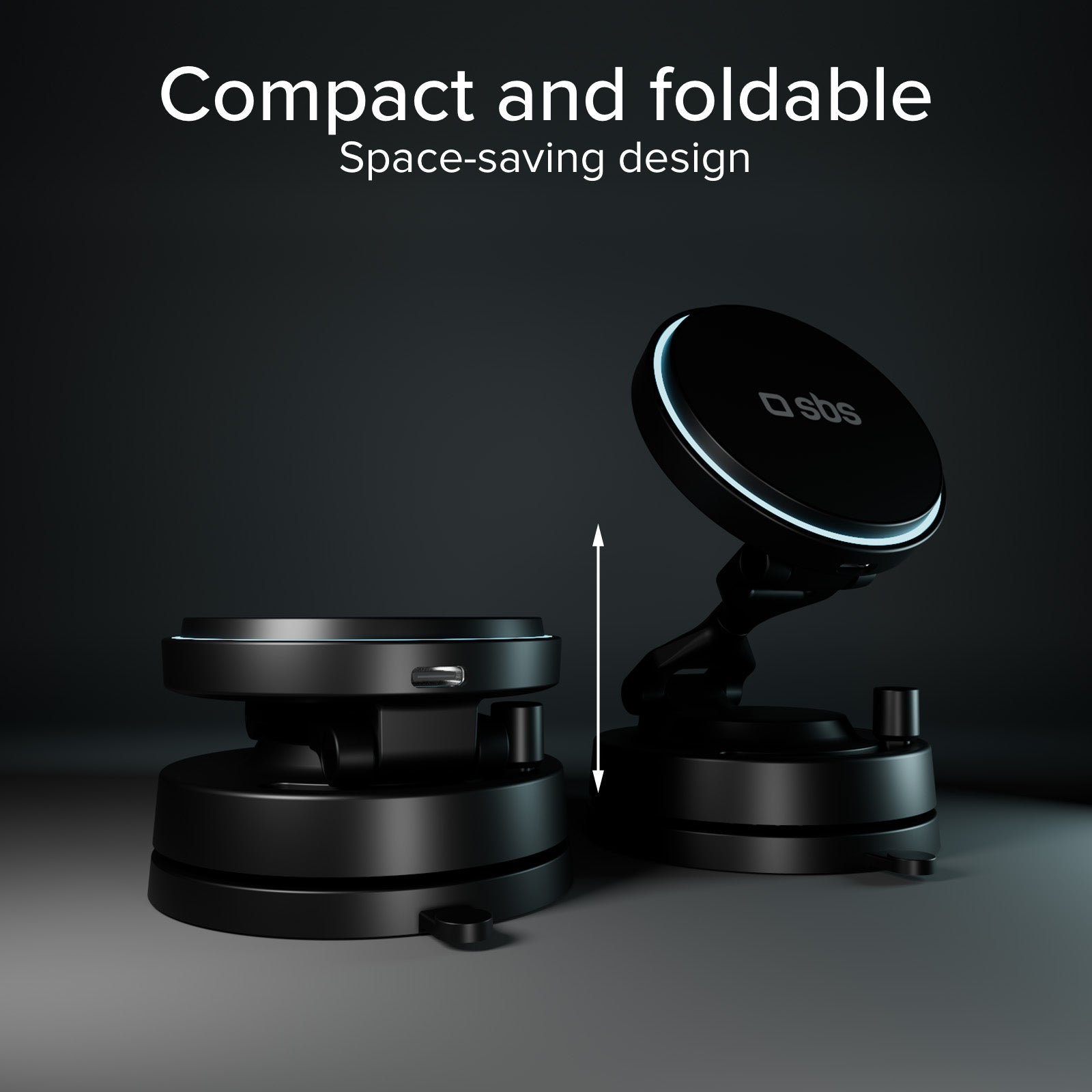 Supporto auto magnetico wireless 15W con ventosa e rotazione 360°