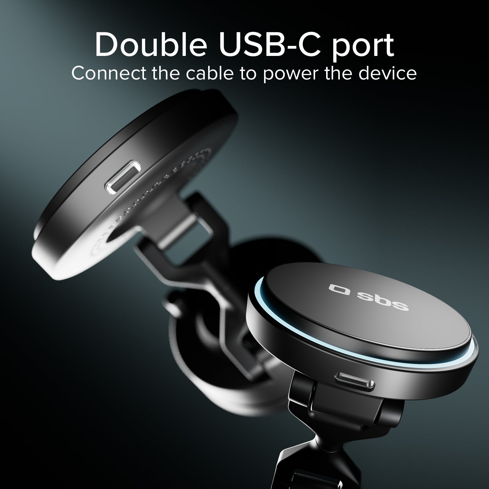 Supporto auto magnetico wireless 15W con ventosa e rotazione 360°