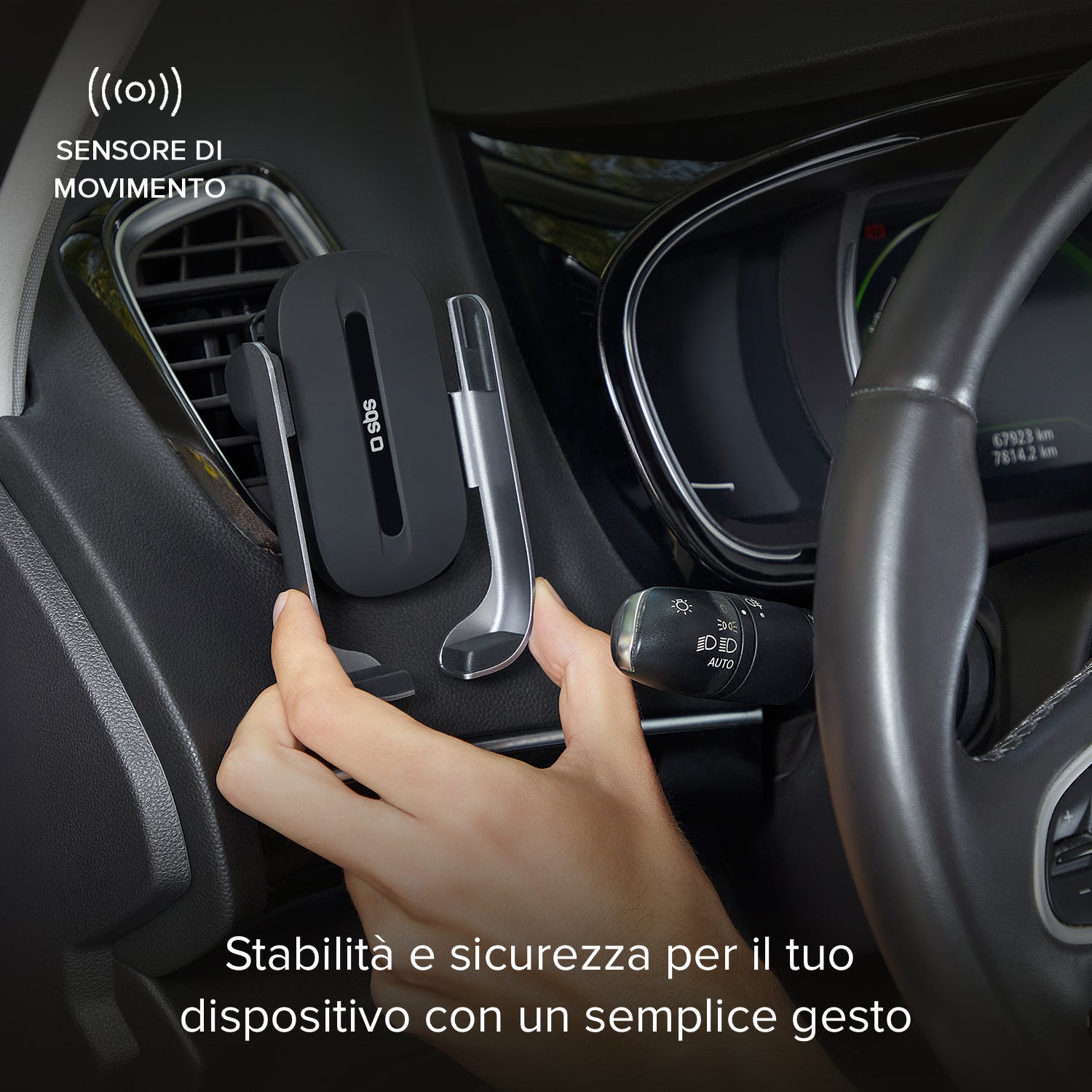 Support auto avec recharge sans fil de 15W