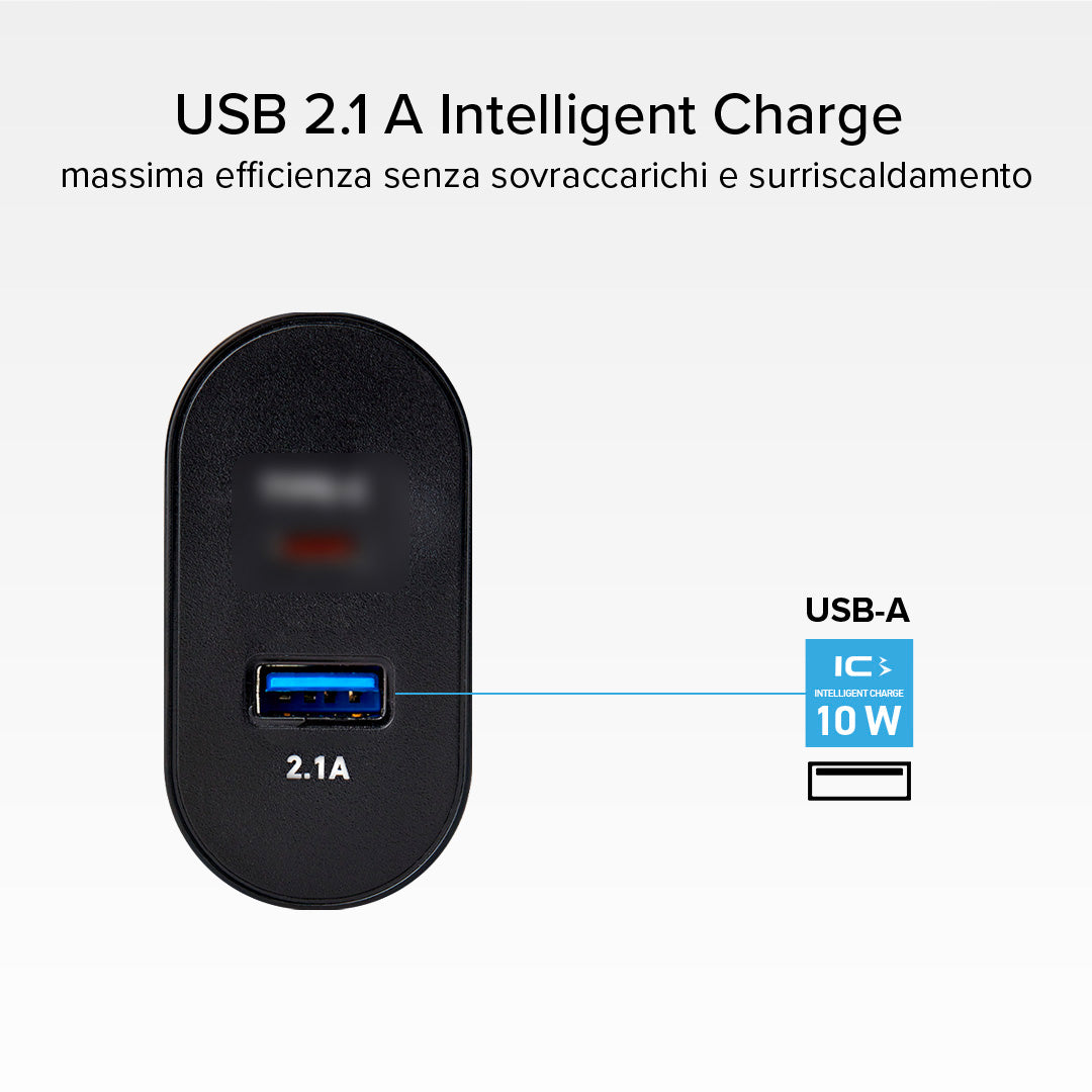 Caricabatterie da viaggio USB-A - USB-C a ricarica rapida