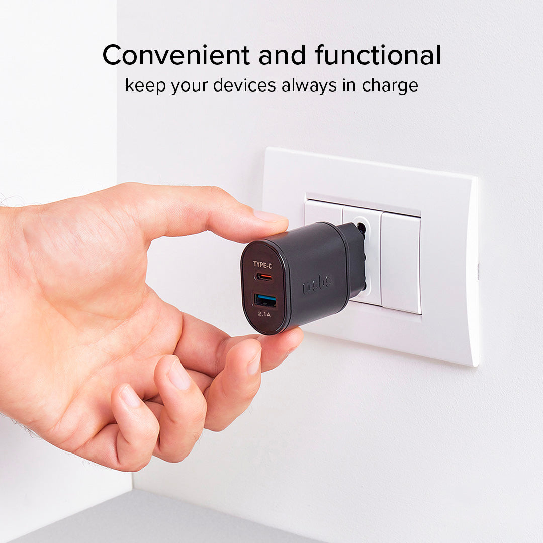 Caricabatterie da viaggio USB-A - USB-C a ricarica rapida