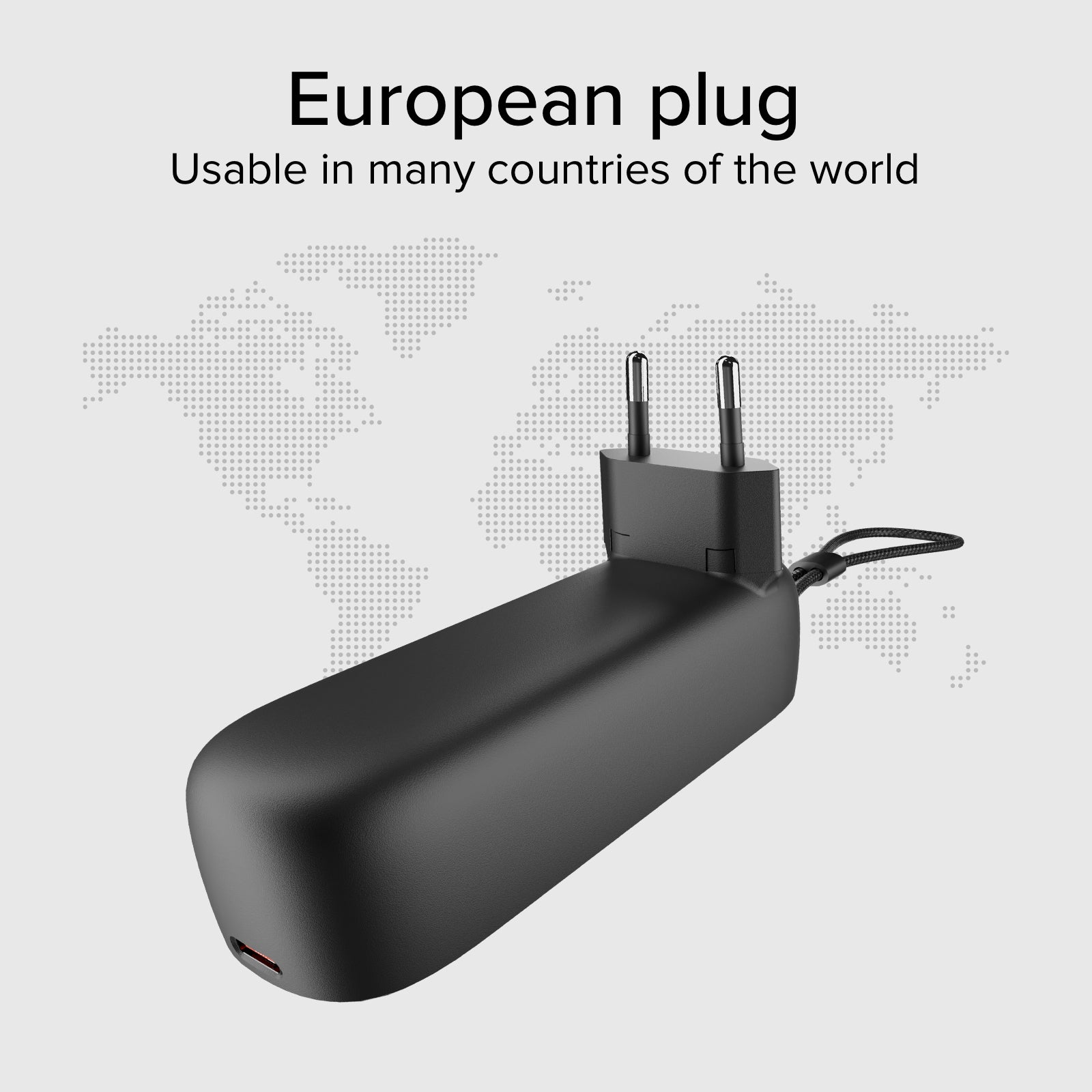 Power bank híbrida 5000 mAh PD 20W con enchufe integrado