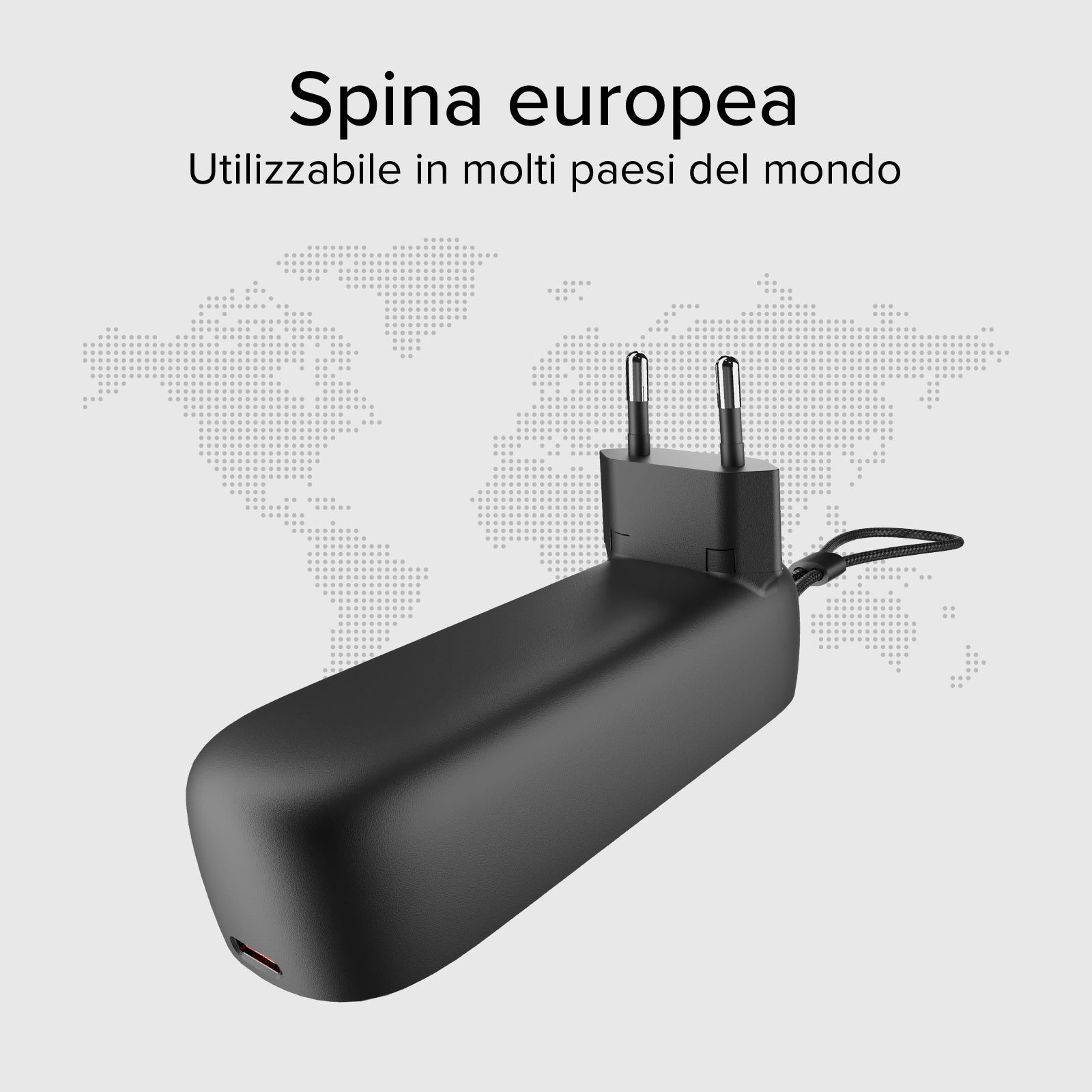 Power bank híbrida 5000 mAh PD 20W con enchufe integrado