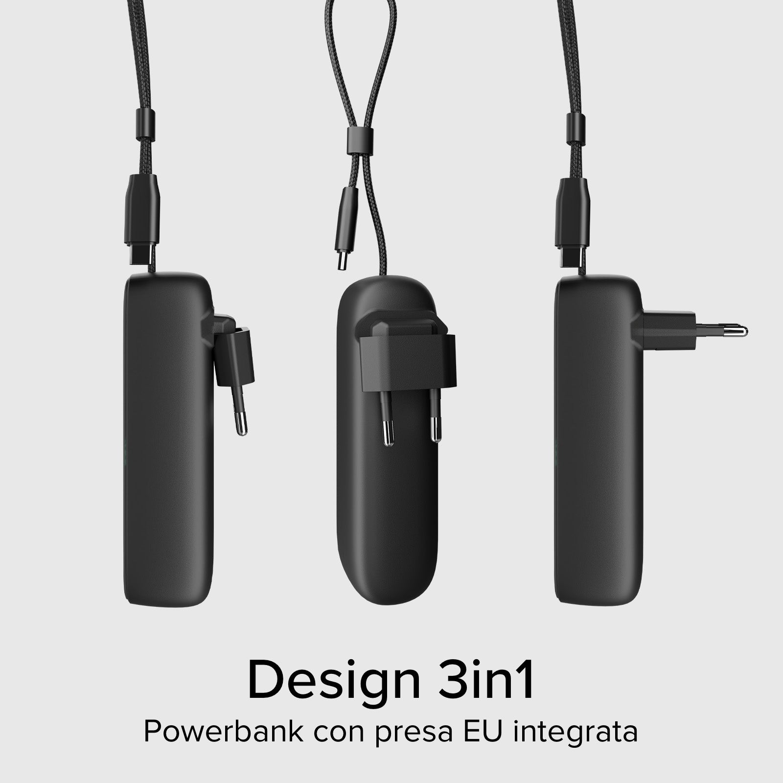 Powerbank Hybrid 5000mAh PD 20W con presa integrata