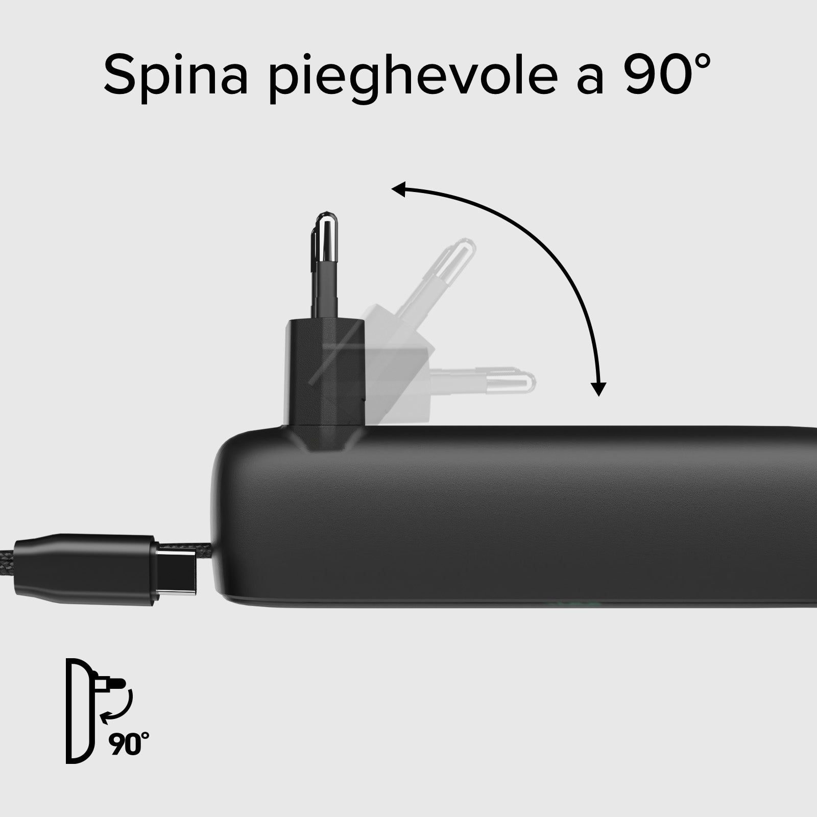 Powerbank Hybrid 5000mAh PD 20W con presa integrata