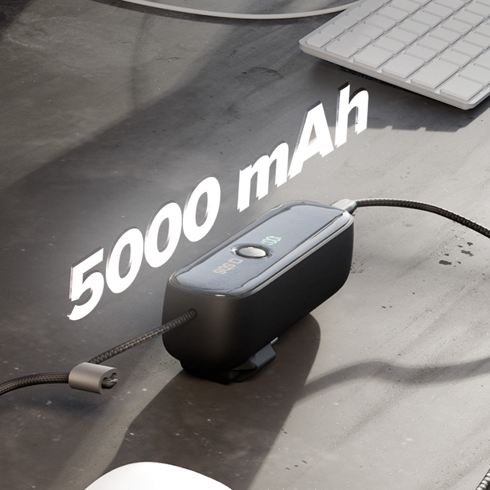 Power bank híbrida 5000 mAh PD 20W con enchufe integrado