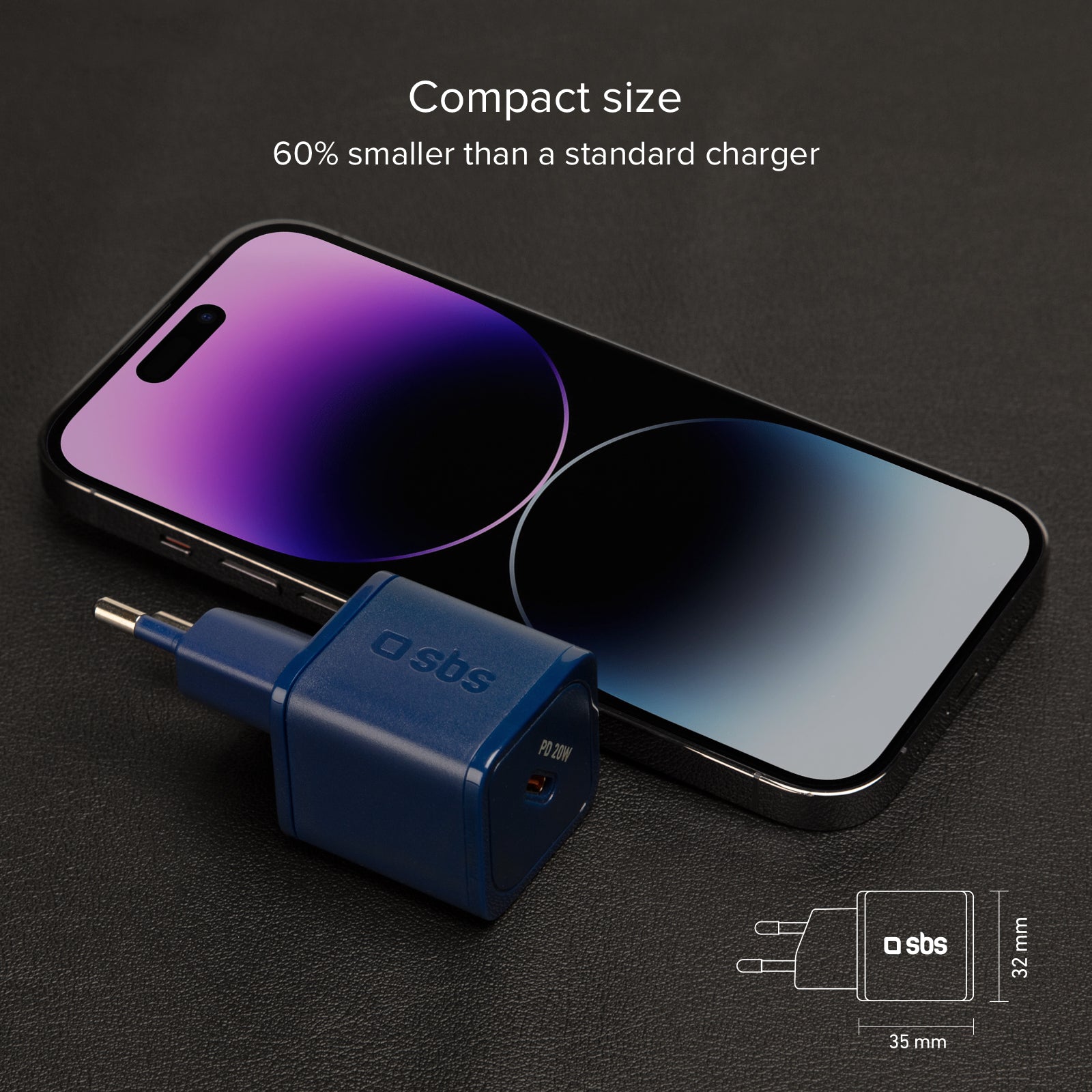 Caricatore caricabatterie ultrarapido GaN da 20 Watt Power Delivery