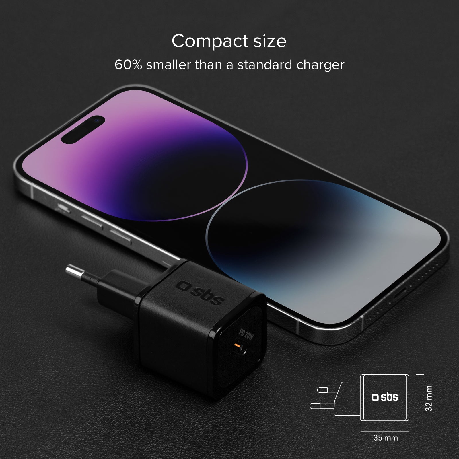 Caricatore caricabatterie ultrarapido GaN da 20 Watt Power Delivery