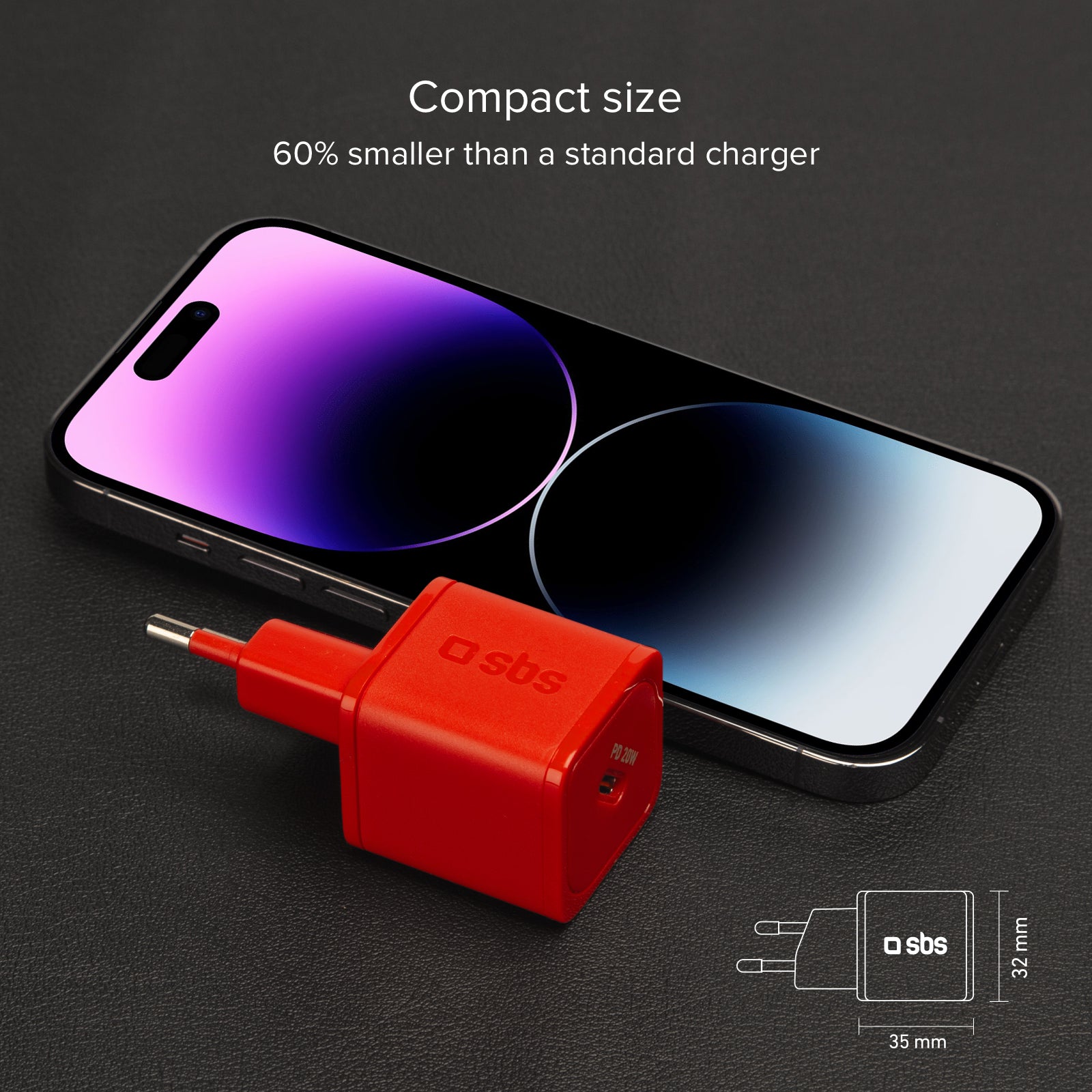 Caricatore caricabatterie ultrarapido GaN da 20 Watt Power Delivery