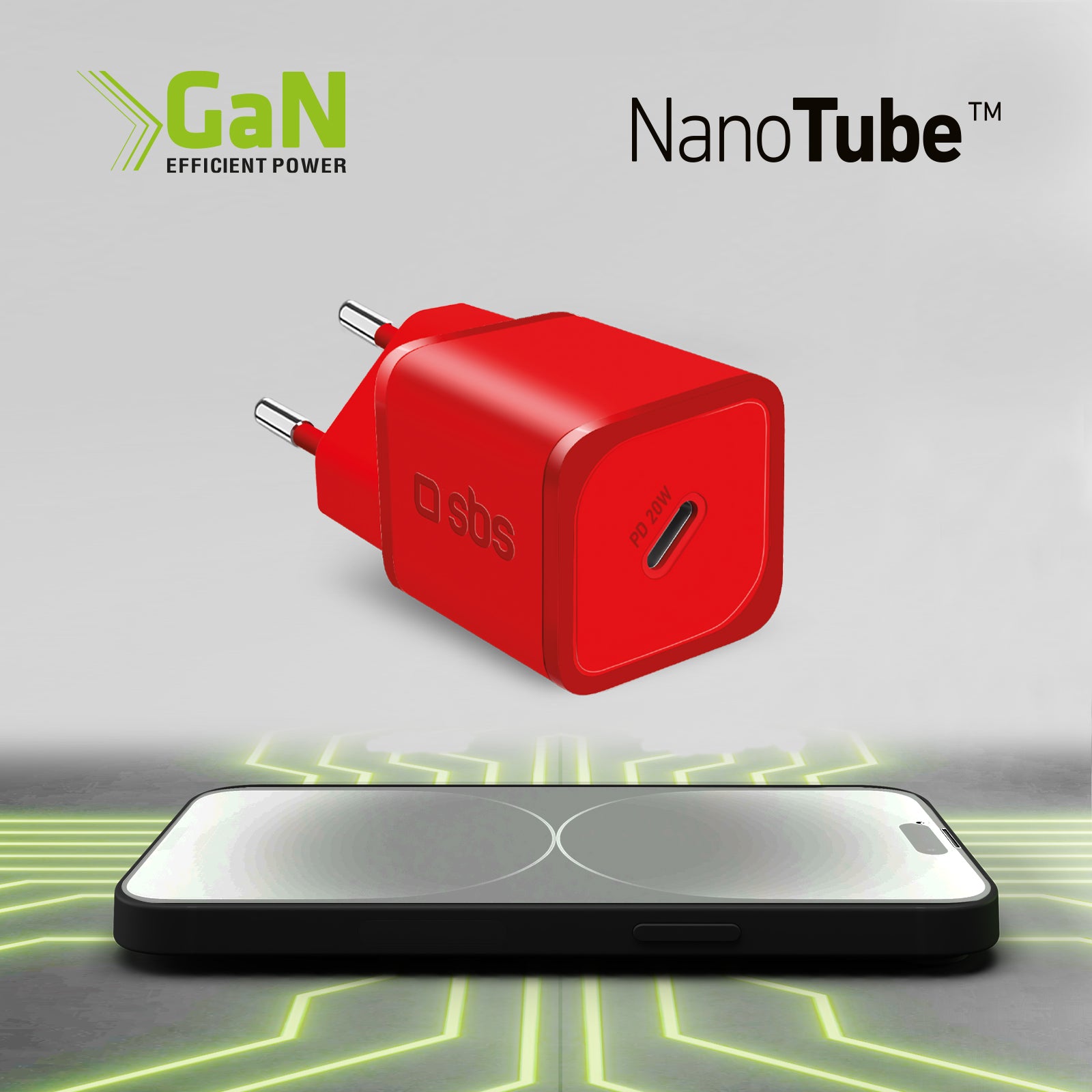 Caricatore caricabatterie ultrarapido GaN da 20 Watt Power Delivery