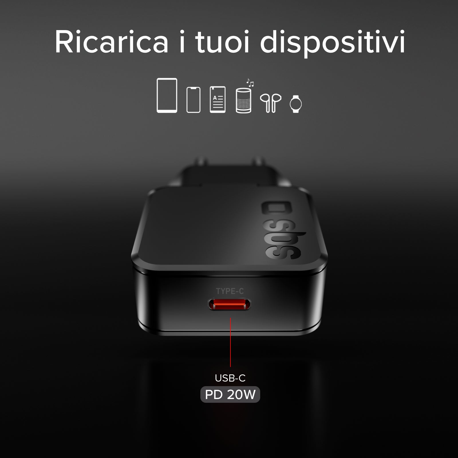 Caricatore da muro 20w USB-C Ultra Slim, adatto per MacBook Neo