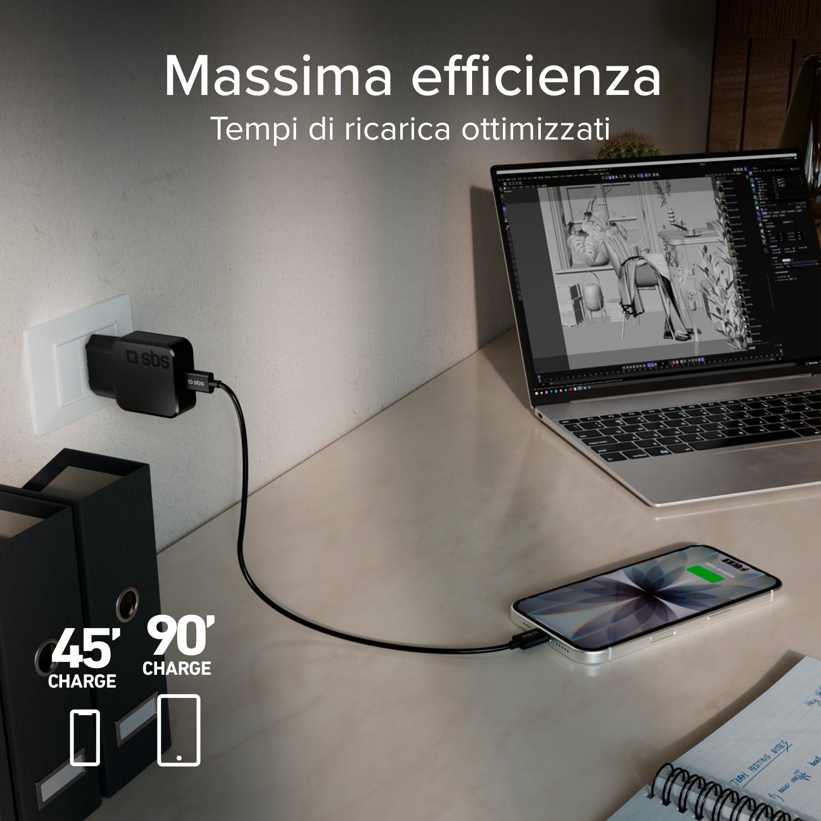 Caricatore da muro 20w USB-C Ultra Slim, adatto per MacBook Neo