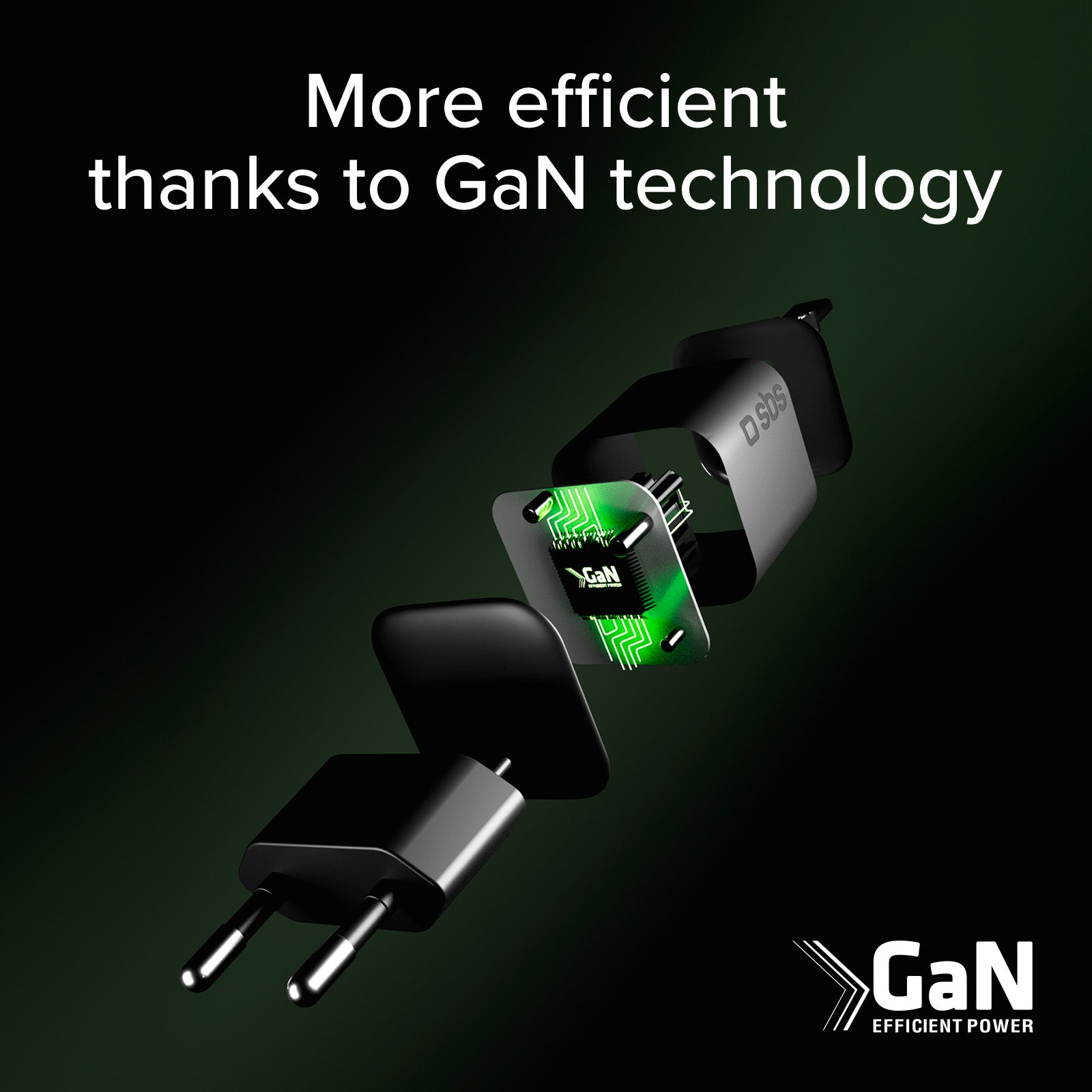 Cargador de pared USB-C 20W GaN PD 3.0 mini size para smartphones y tablets