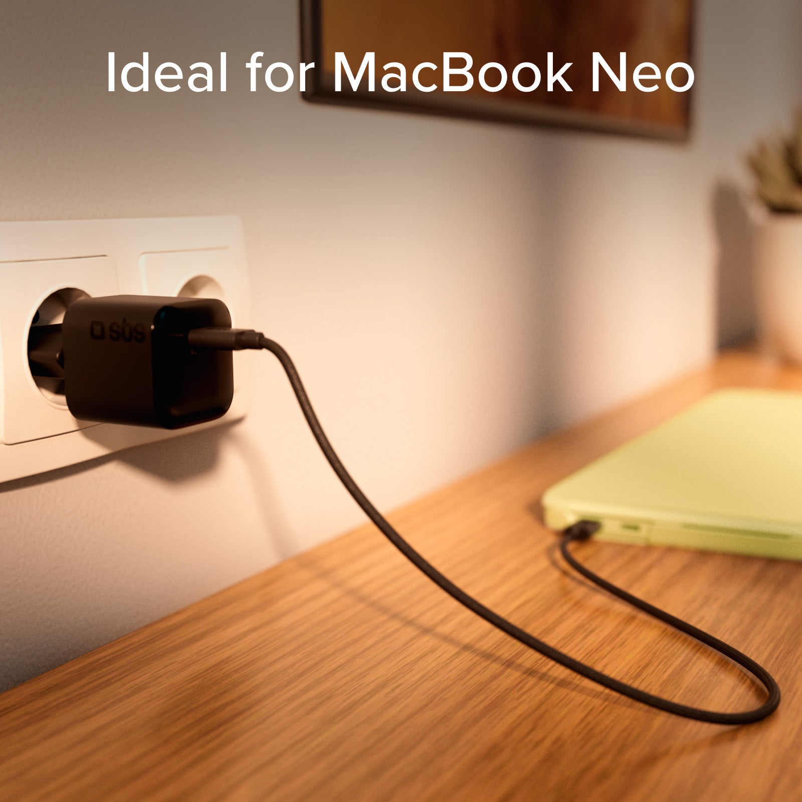 Cargador de pared USB-C 20W GaN PD 3.0 mini size para smartphones y tablets