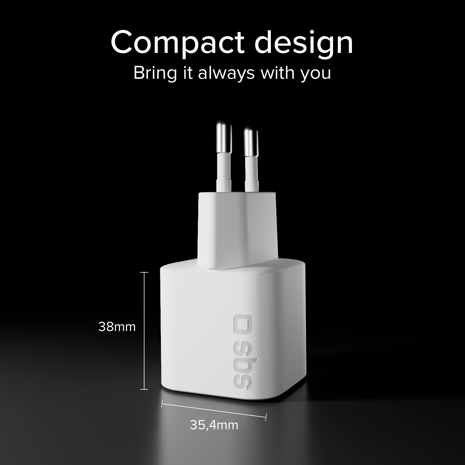Caricatore da muro USB-C 20W GaN PD 3.0 mini size per smartphone e tablet