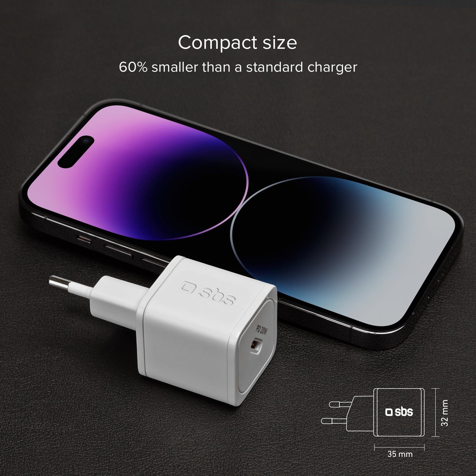 Caricatore caricabatterie ultrarapido GaN da 20 Watt Power Delivery