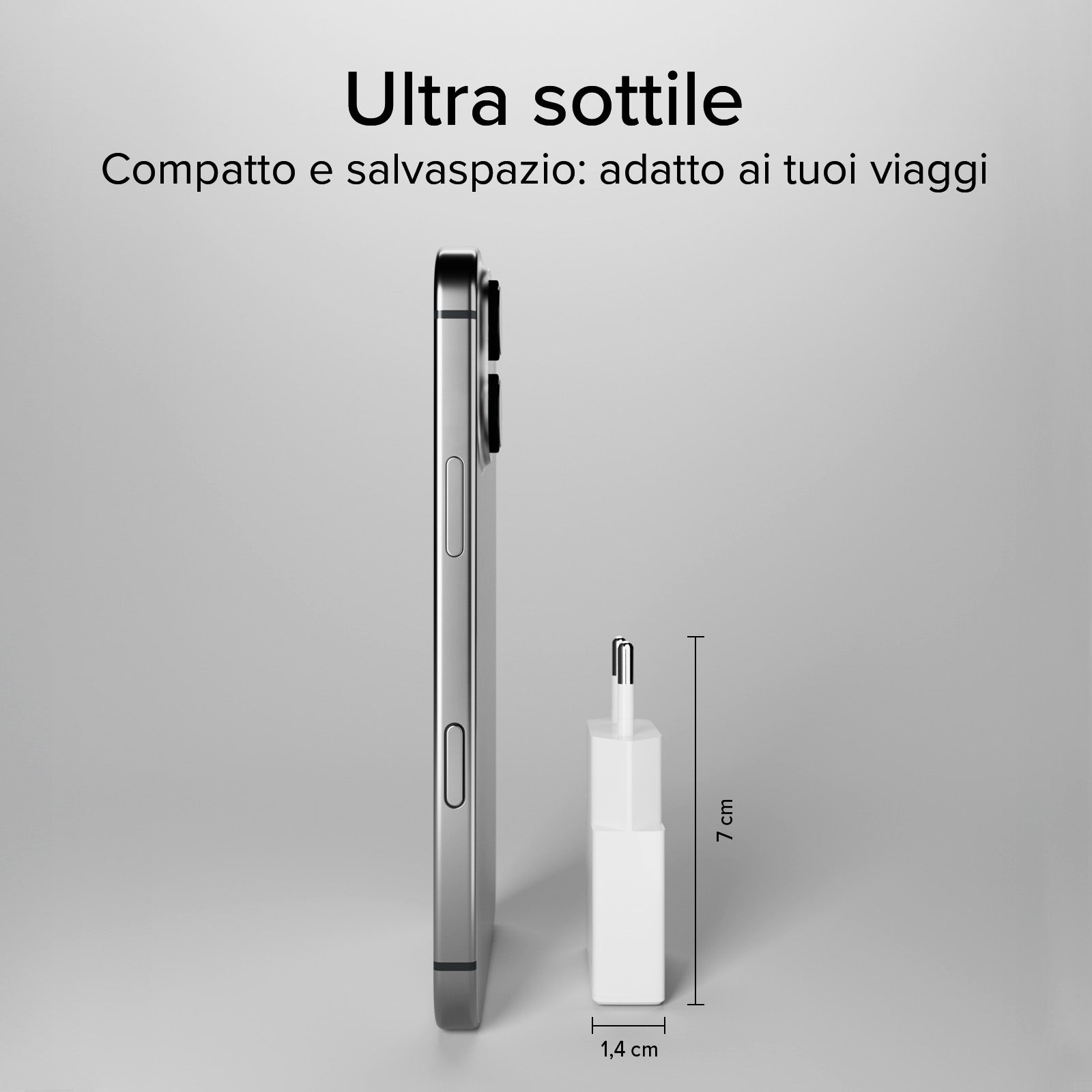 Caricatore caricabatterie 30W Power Delivery ultra slim