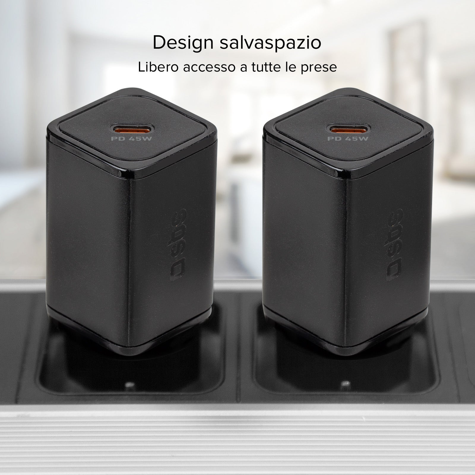 Cargador de pared GaN, 1 salida USB-C PD de 45 W