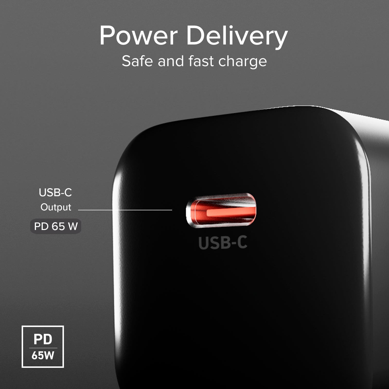 Caricatore USB‑C 65W GaN PD 3.0