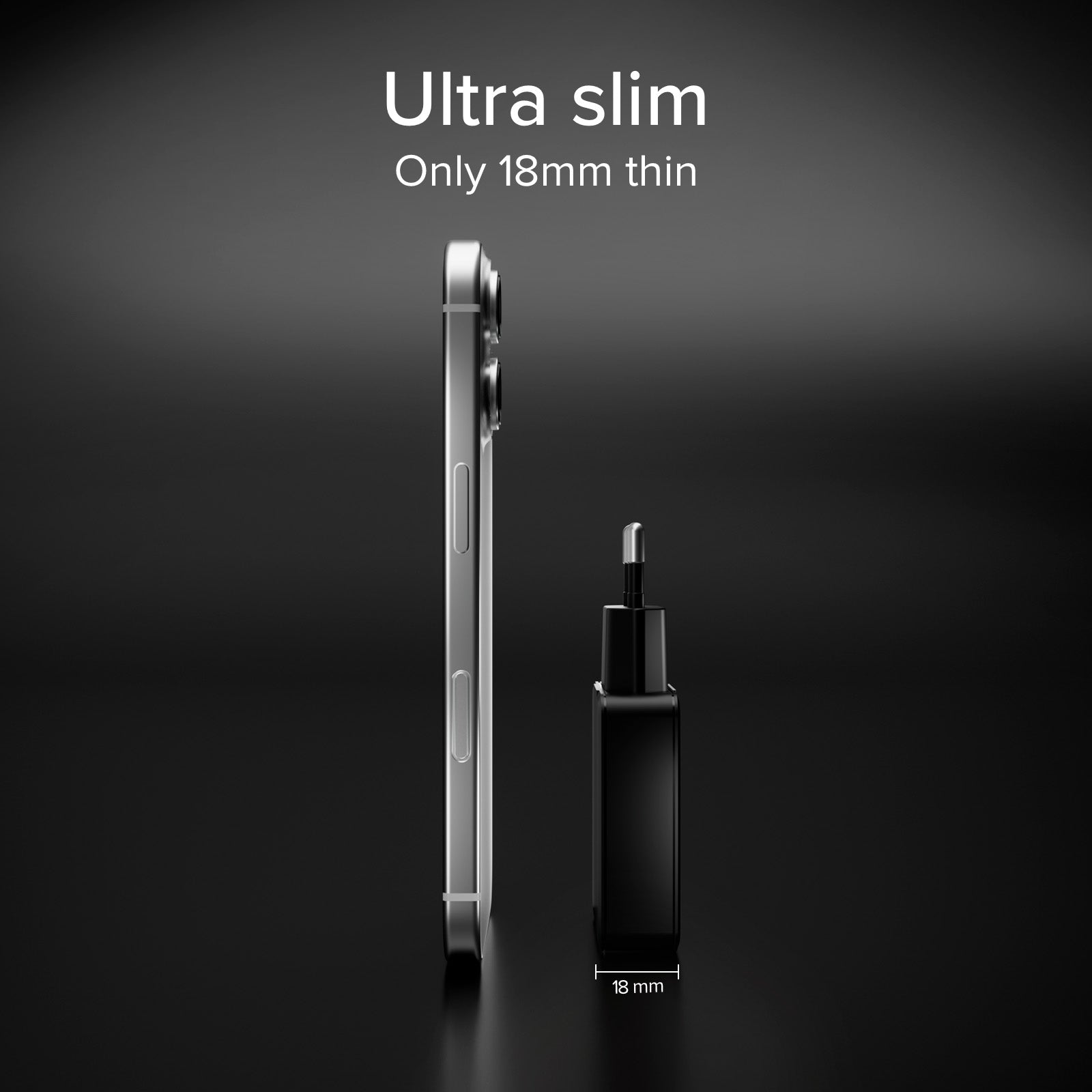 Ultra-Slim 65W USB-C wall charger with dual output