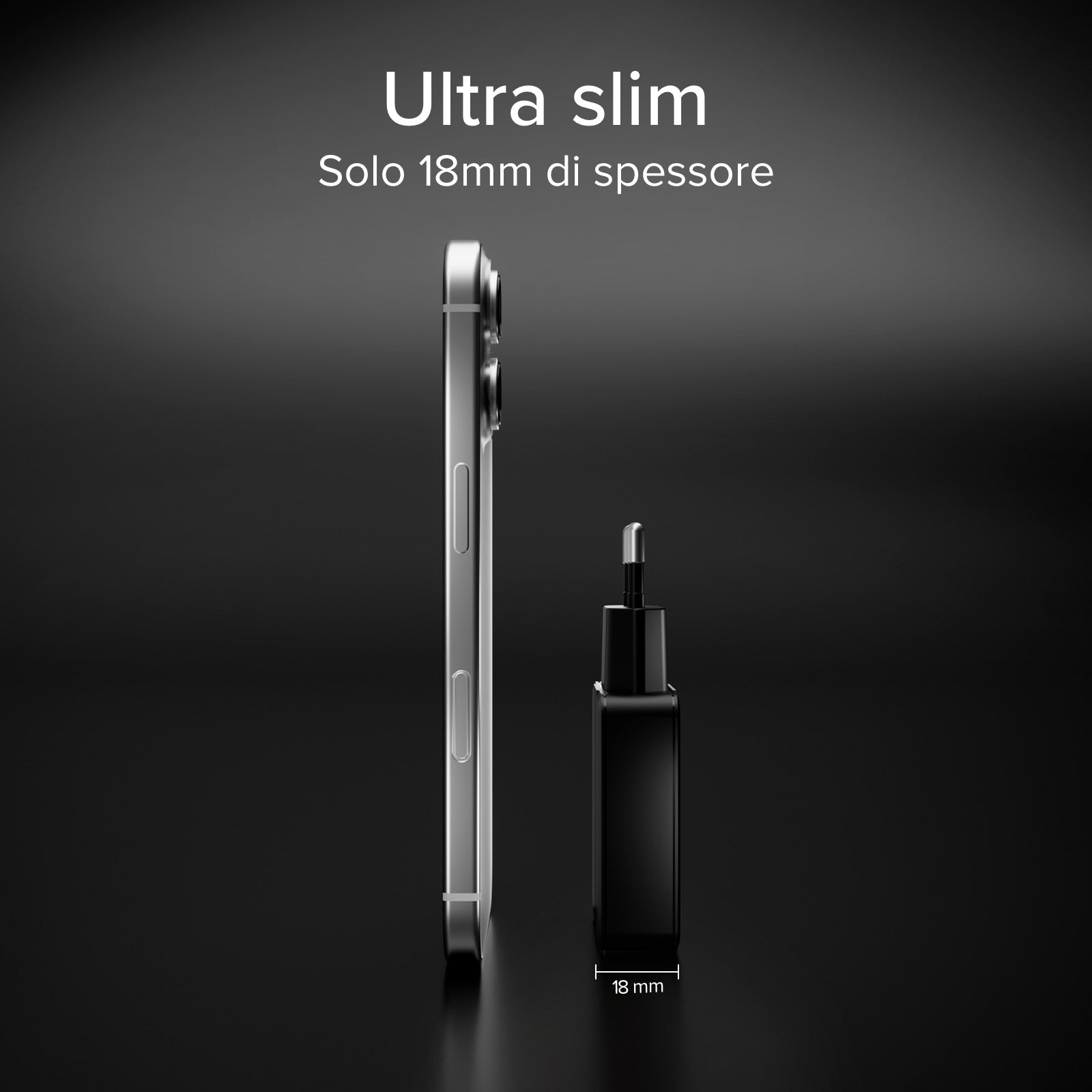 Ultra-Slim 65W USB-C wall charger with dual output