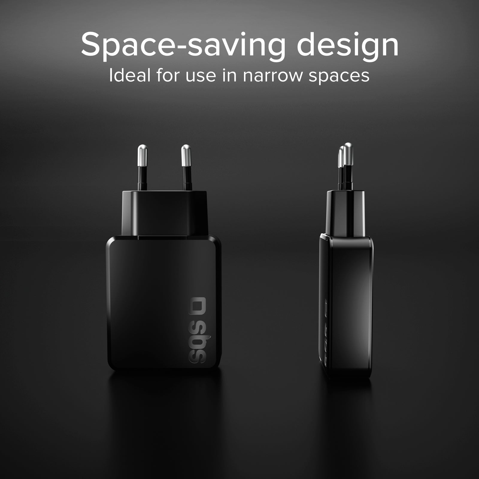 Ultra-Slim 65W USB-C wall charger with dual output