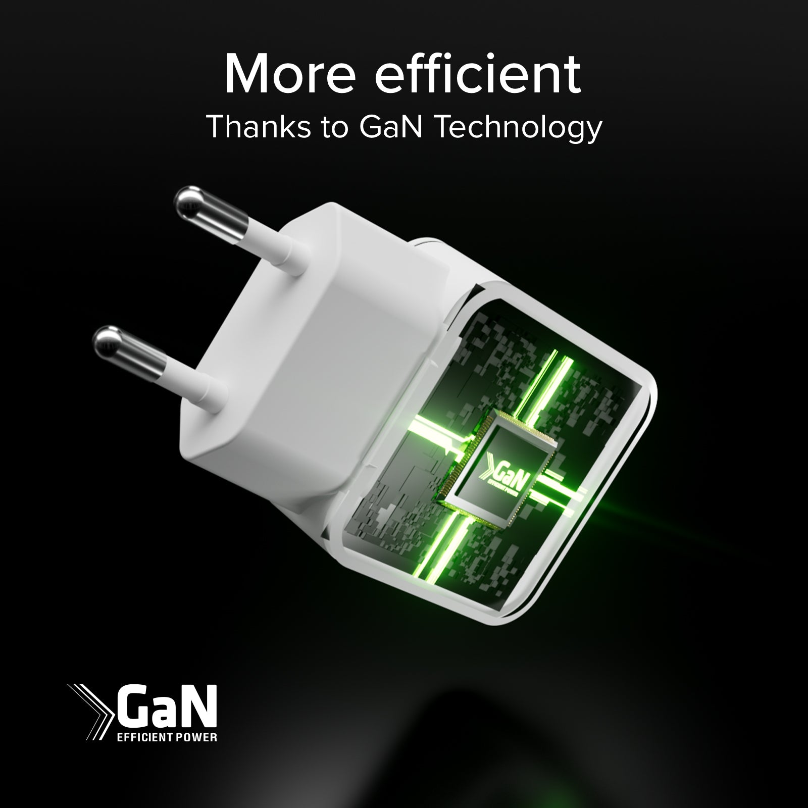 Ultra-slim 67 Watt GaN charger with two USB-C Power Delivery ports, European plug