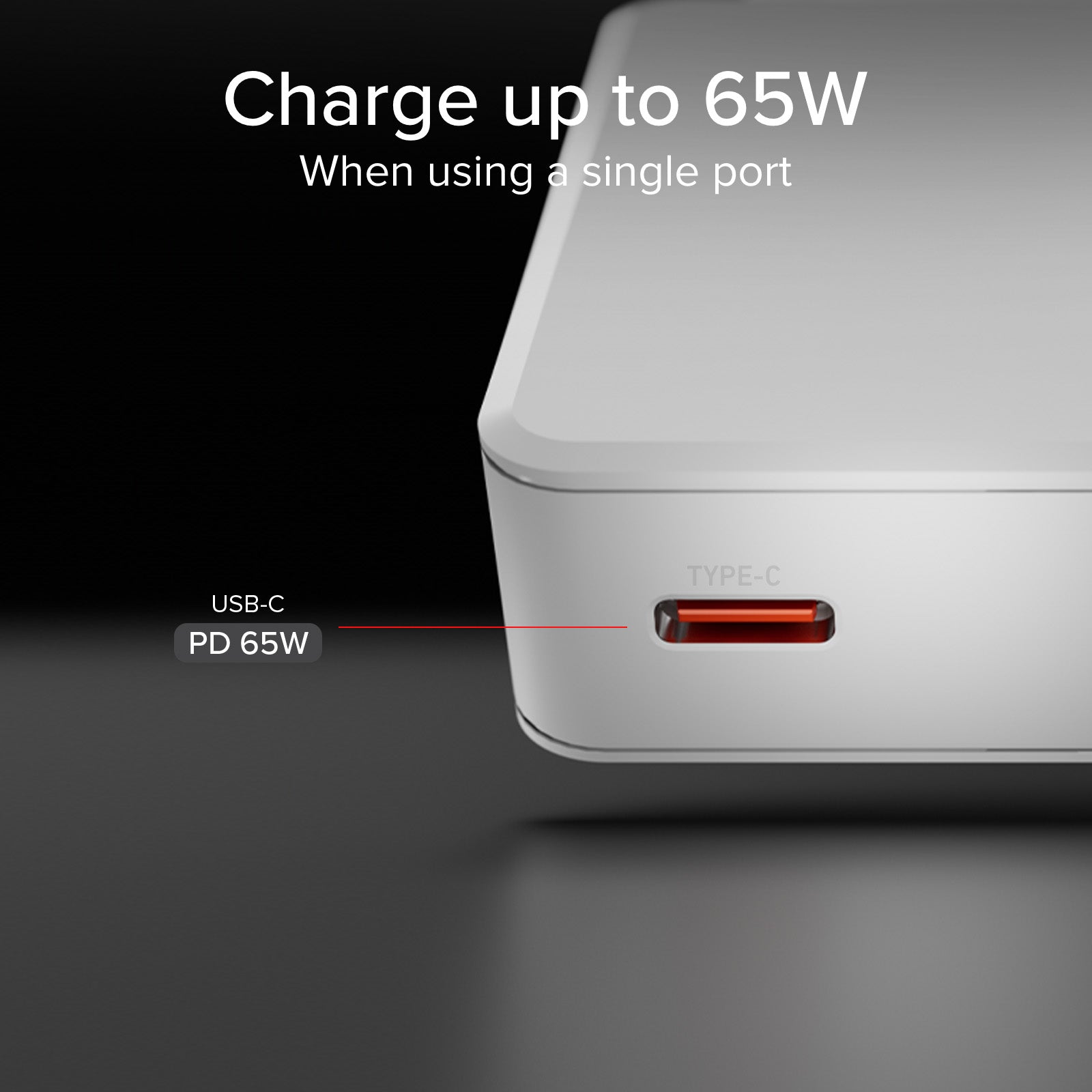 Ultra-slim 67 Watt GaN charger with two USB-C Power Delivery ports, European plug