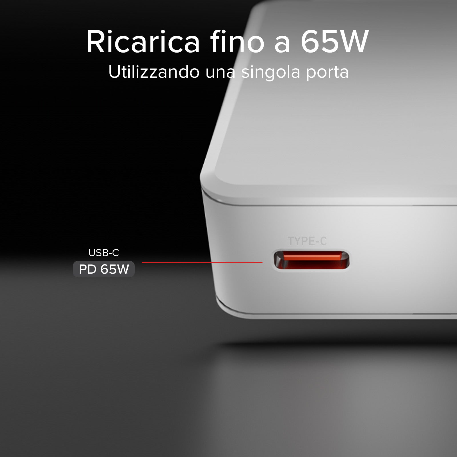 Ultra-slim 67 Watt GaN charger with two USB-C Power Delivery ports, European plug