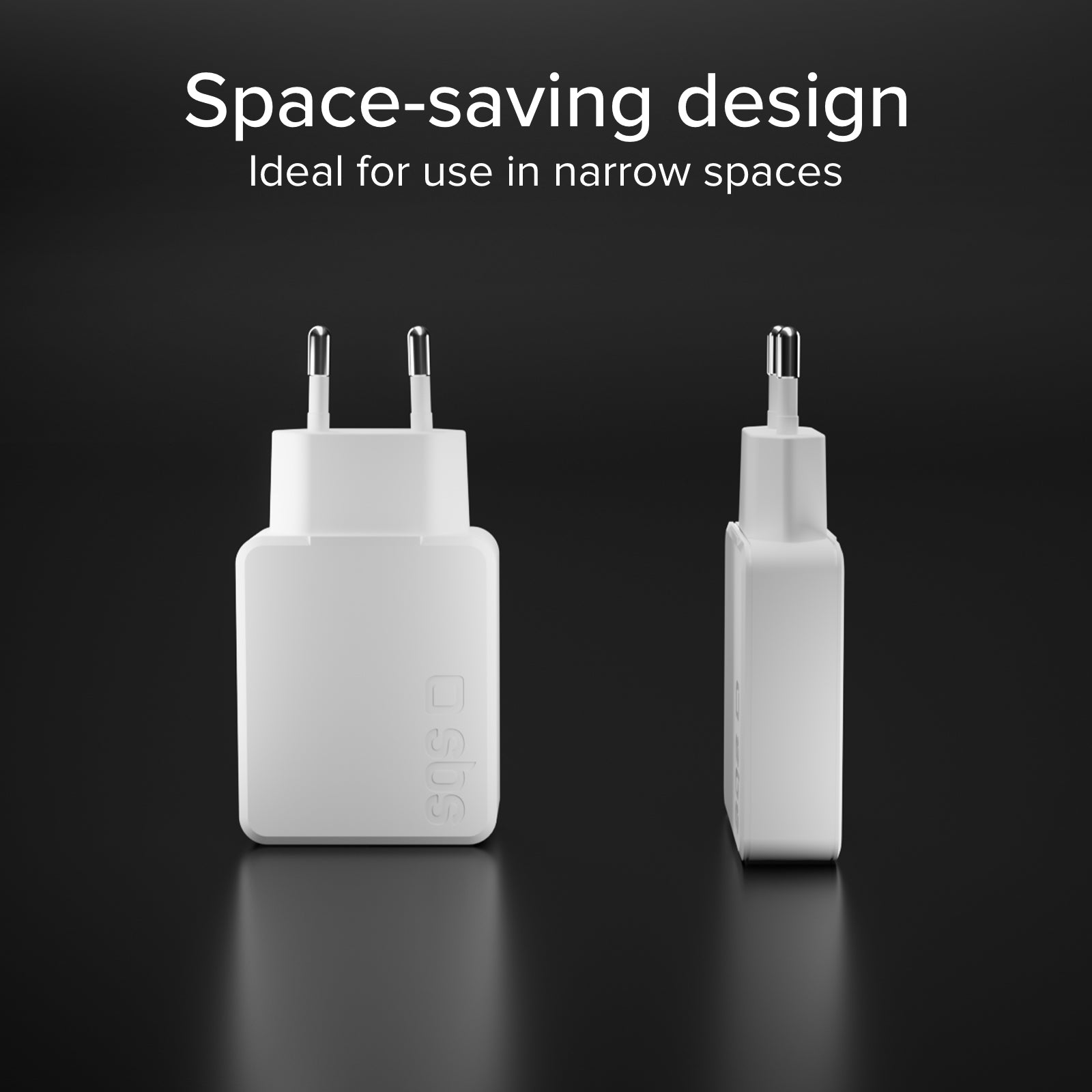 Ultra-slim 67 Watt GaN charger with two USB-C Power Delivery ports, European plug