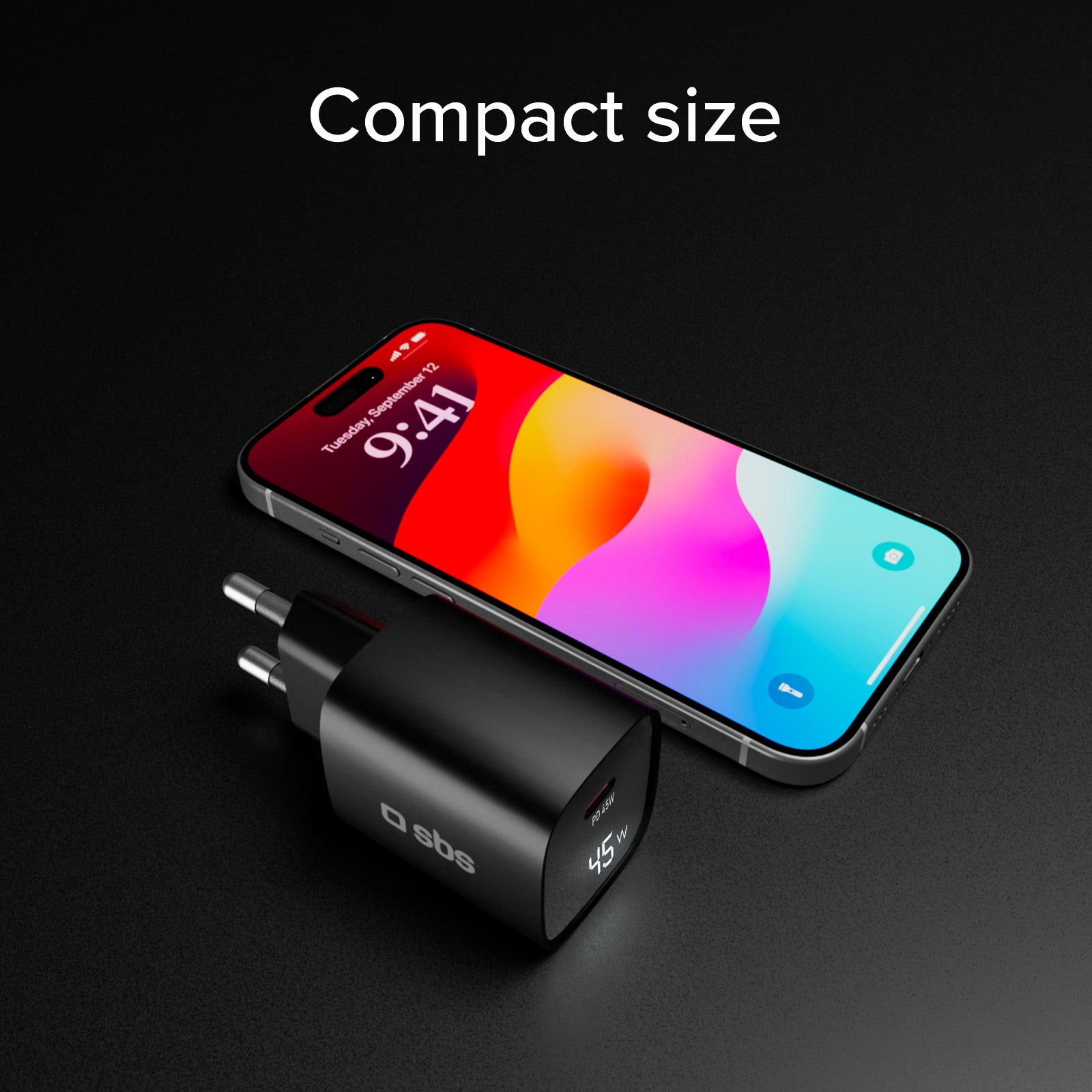 Caricatore caricabatterie 45 Watt con display integrato