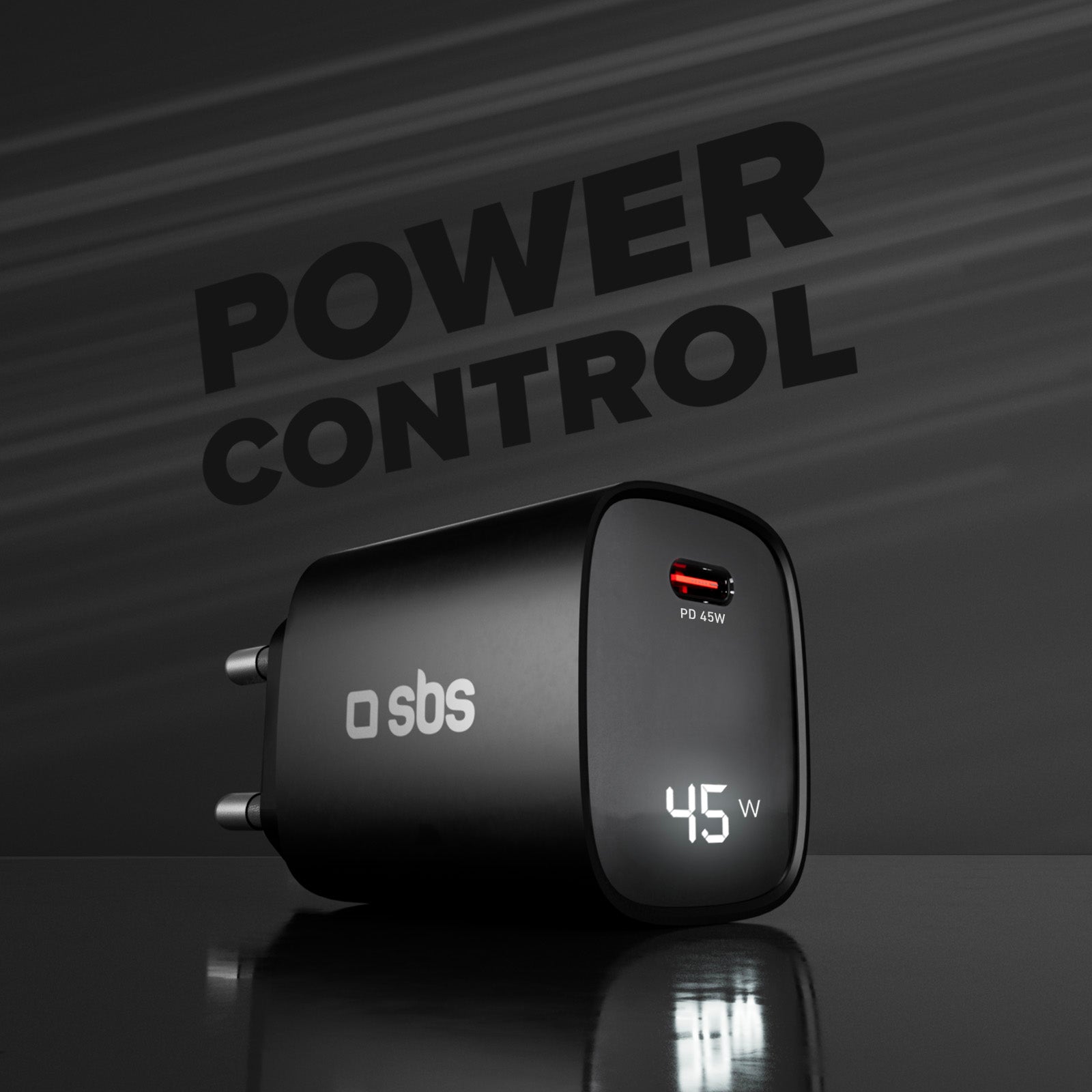 Caricatore caricabatterie 45 Watt con display integrato