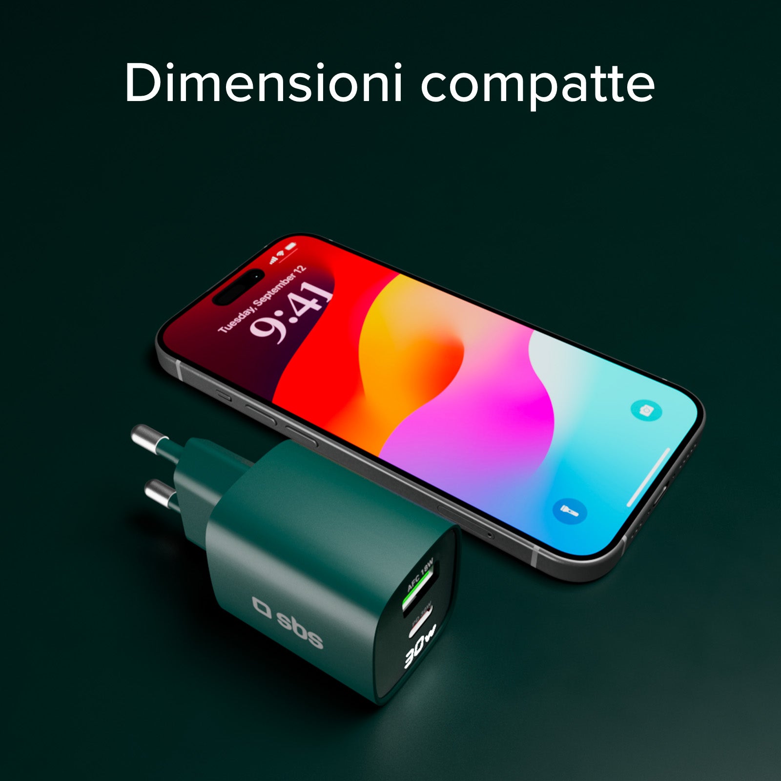 Cargador de pared con pantalla LCD, 1 salida USB-C PD de 30 W, 1 salida USB-A de 18 W