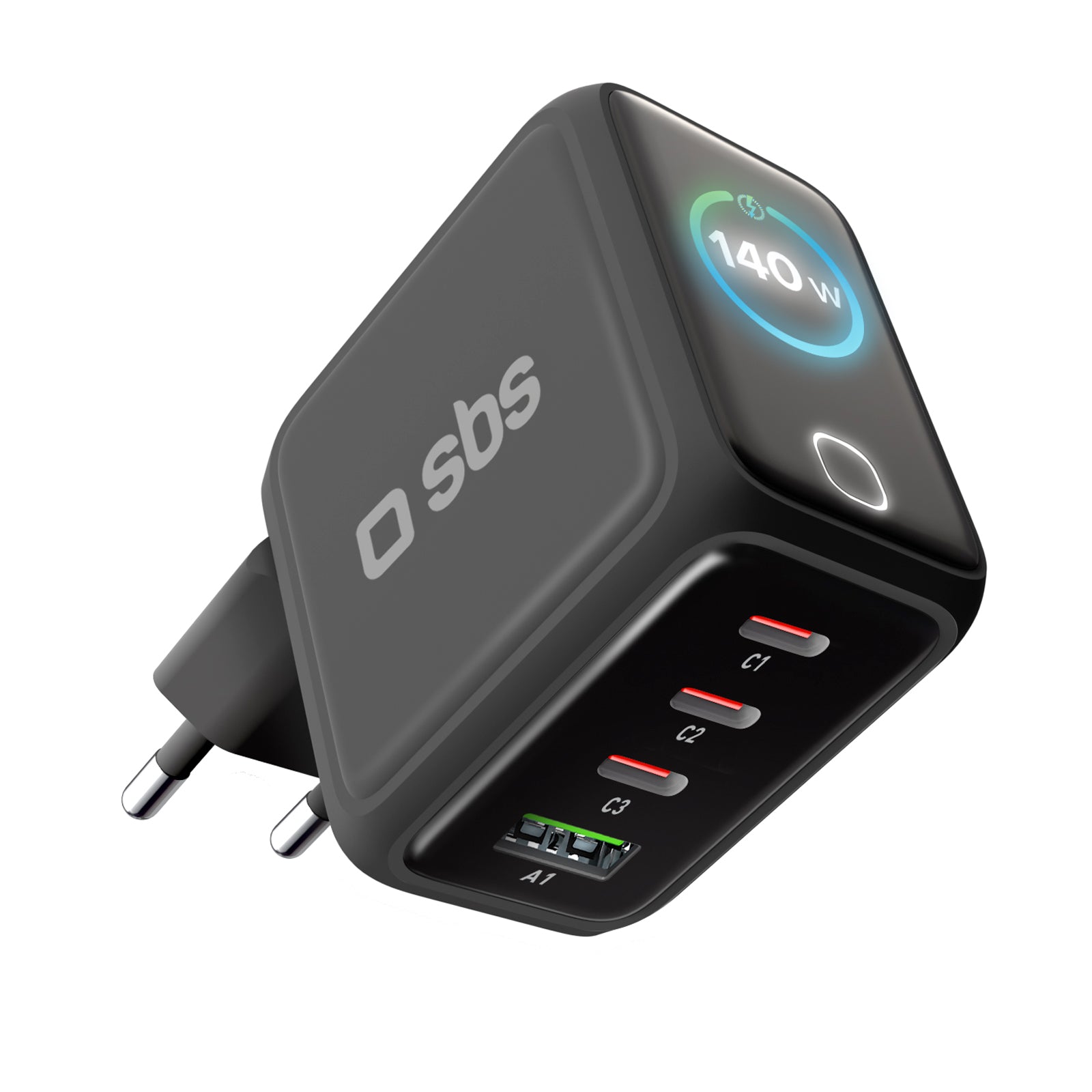 Cargador GaN 140W con pantalla TFT en color