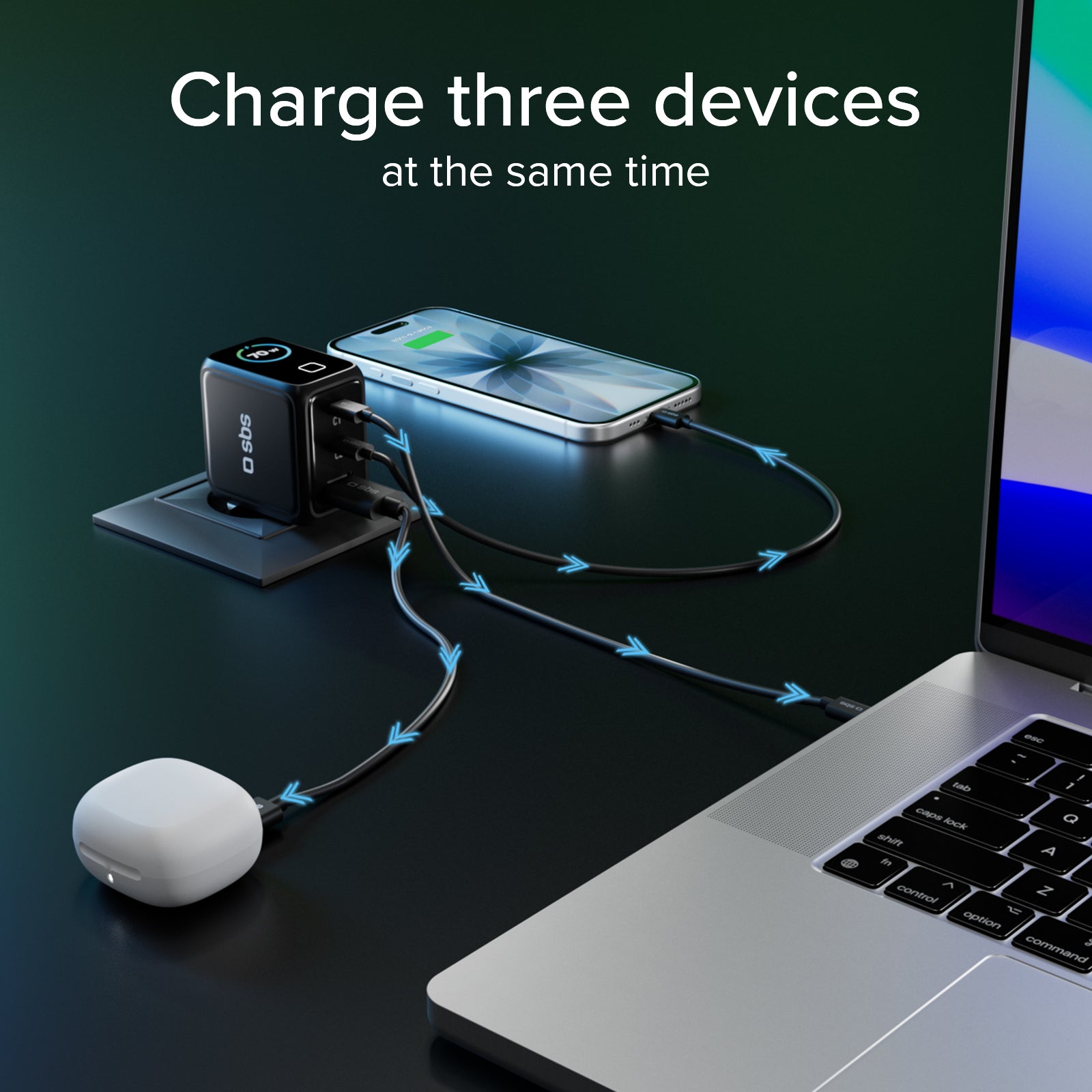 Caricatore USB-C Smart da 70 W con display TFT e Power Control 2.0